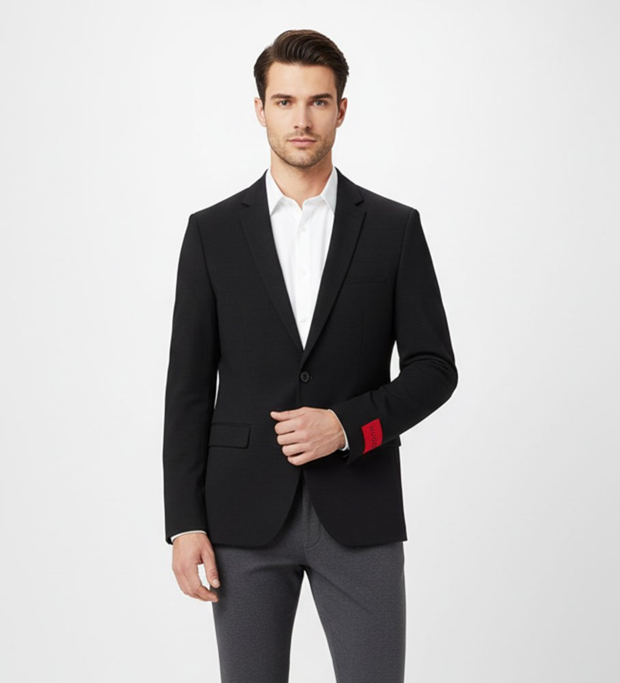 HUGO für Herren. 50495628 Blazer Colbert schwarz (50), Lässig, Klassisch, Polyester