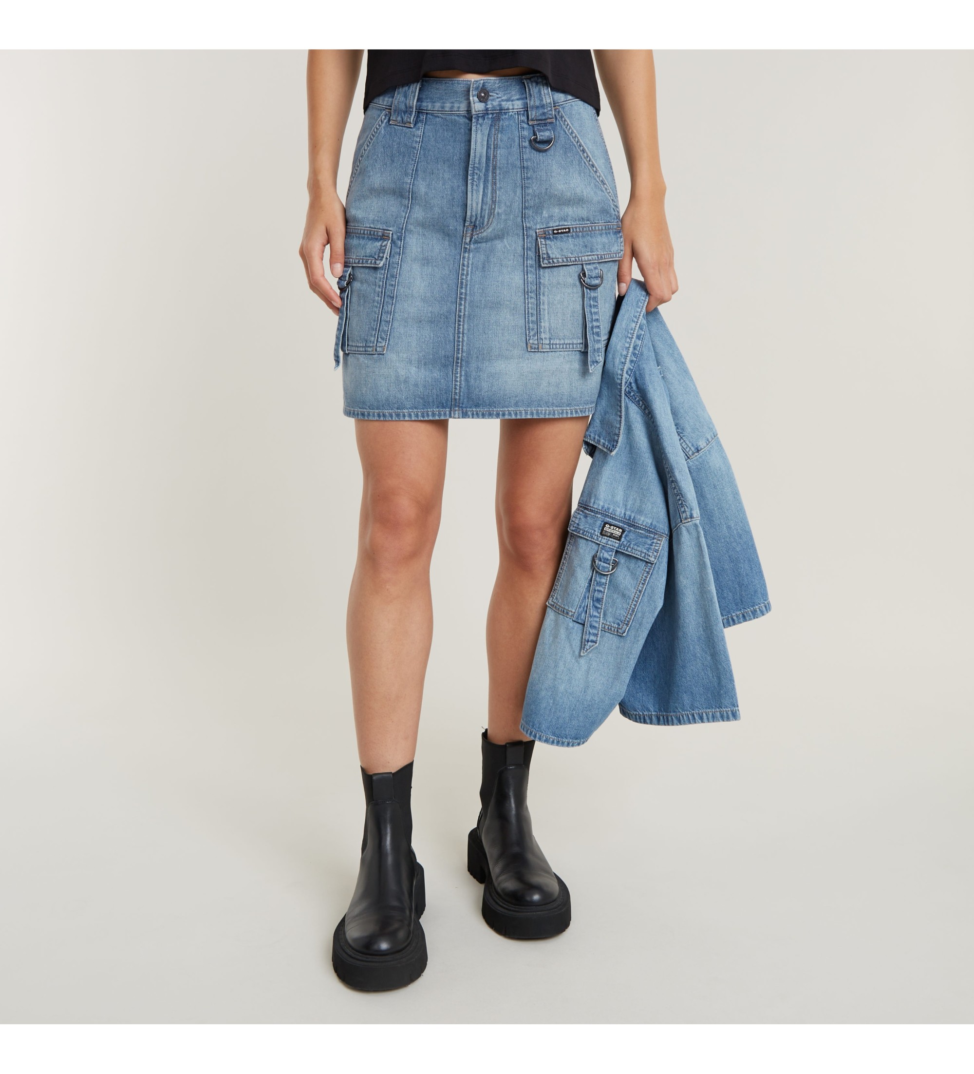G-Star für Damen. D24887-D539-G341 Minirock Viktoria Utility blau (30), Lässig, Baumwolle, Denim