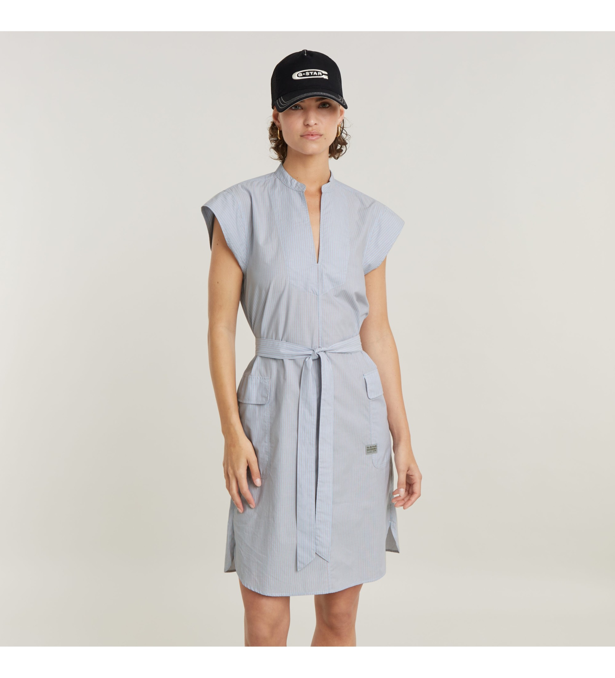 G-Star für Damen. D24622-C667-G460 Saharienne Kleid blau (S), Lässig, Baumwolle, Kurzarm