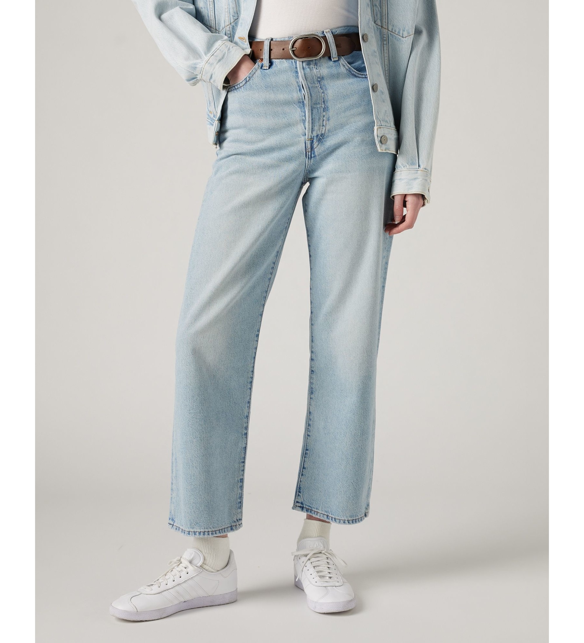 Levi's für Damen. 72693-0055 Ribcage gerade Knöcheljeans blau (26/31), Lässig, Baumwolle, Denim, Nachhaltig