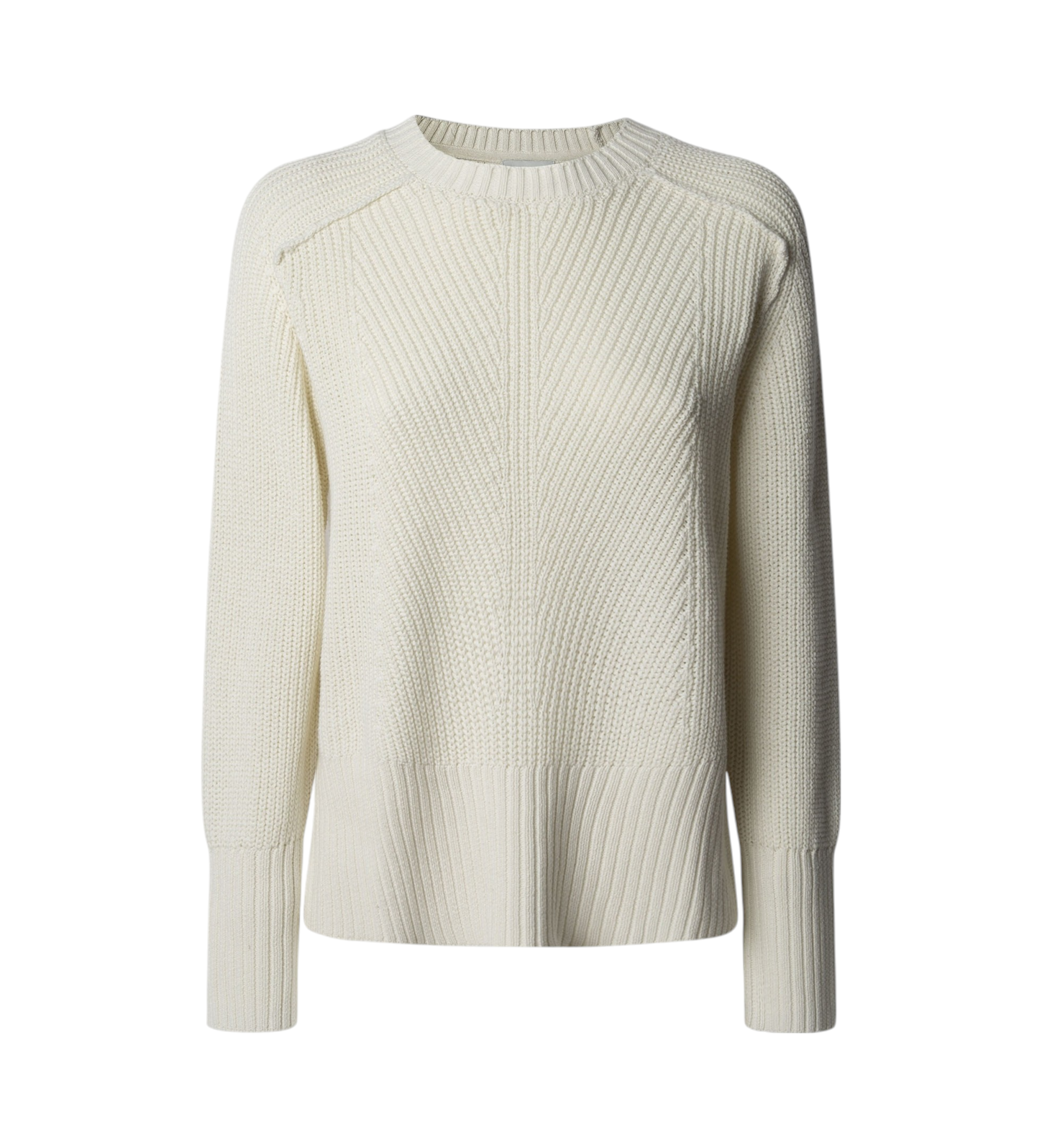 Pepe Jeans für Damen. PL702265 Nila-Pullover off white ecru (L), Weiß, Lässig, Baumwolle, Nachhaltig