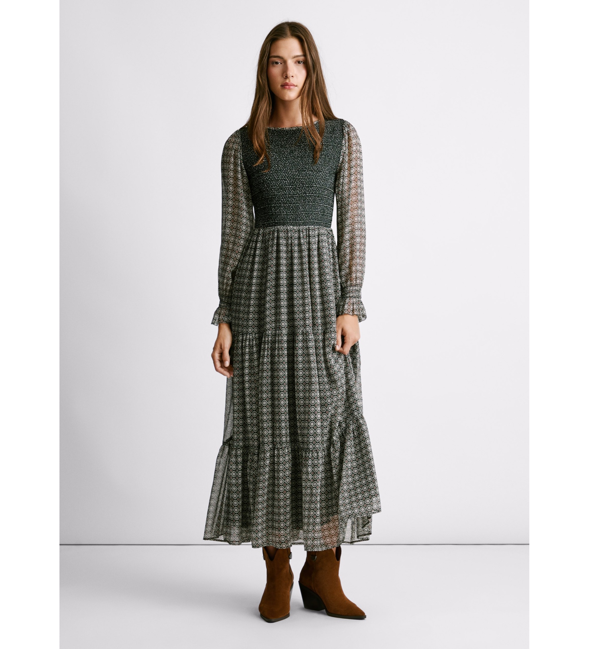 Pepe Jeans für Damen. PL9537700 Phoebe Kleid schwarz (XL), Lässig, Polyester, Langarm