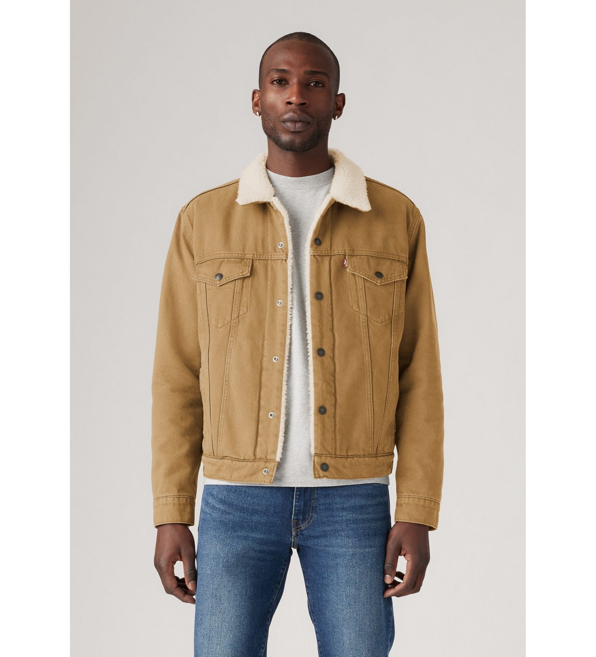 Levi's für Herren. 16365-0305 Jacke Typ 3 Sherpa braun (S), Lässig, Baumwolle