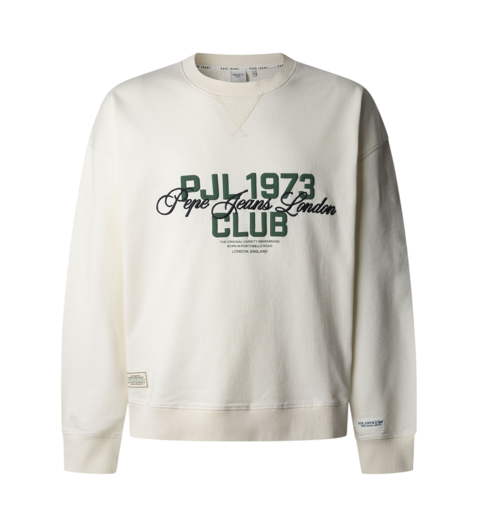 Pepe Jeans für Herren. PM582847 Talbot Crew Sweatshirt weiß (M), Lässig, Baumwolle, Langarm, Nachhaltig