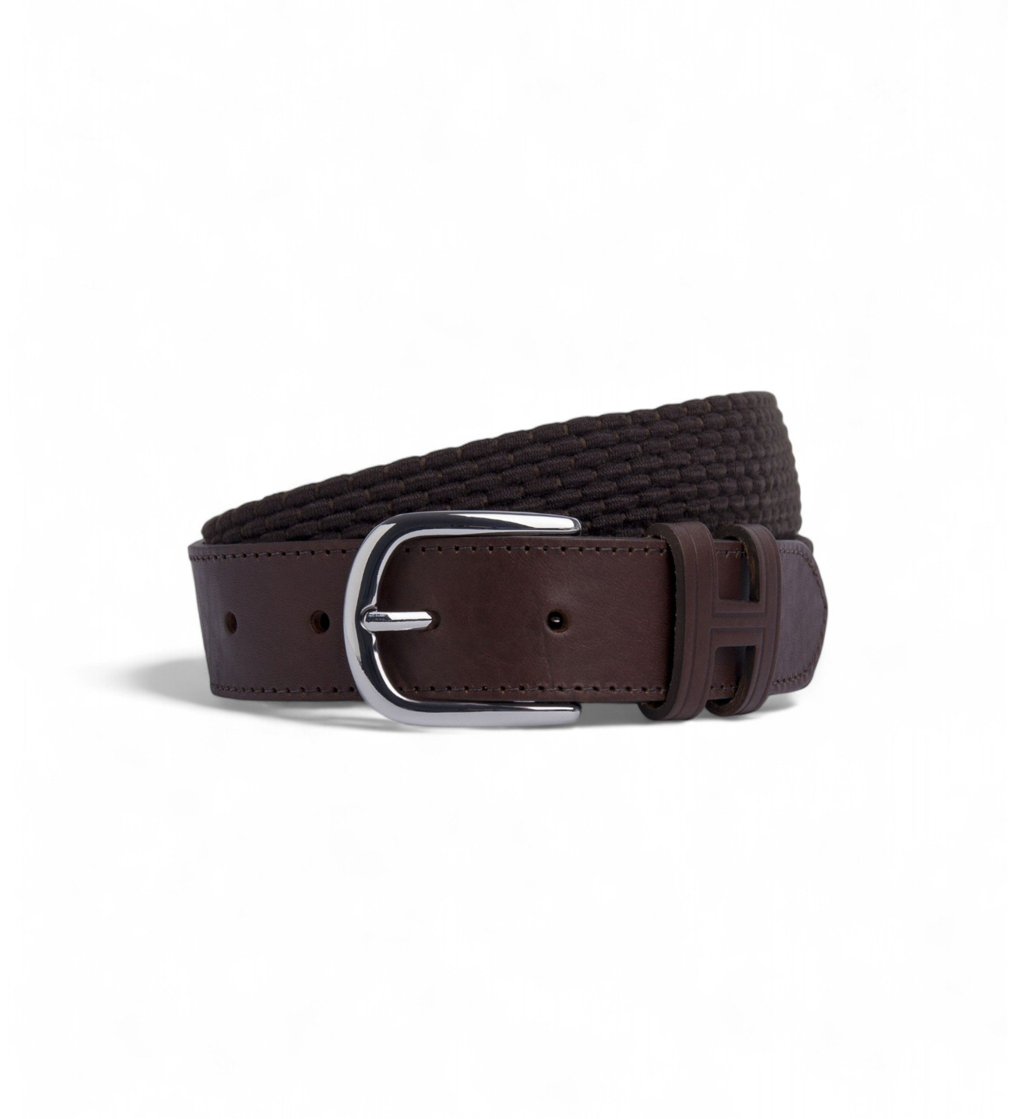 Hackett London für Herren. HM413225 Brauner Fallschirmgürtel aus Leder (XL), Lässig, Polyester