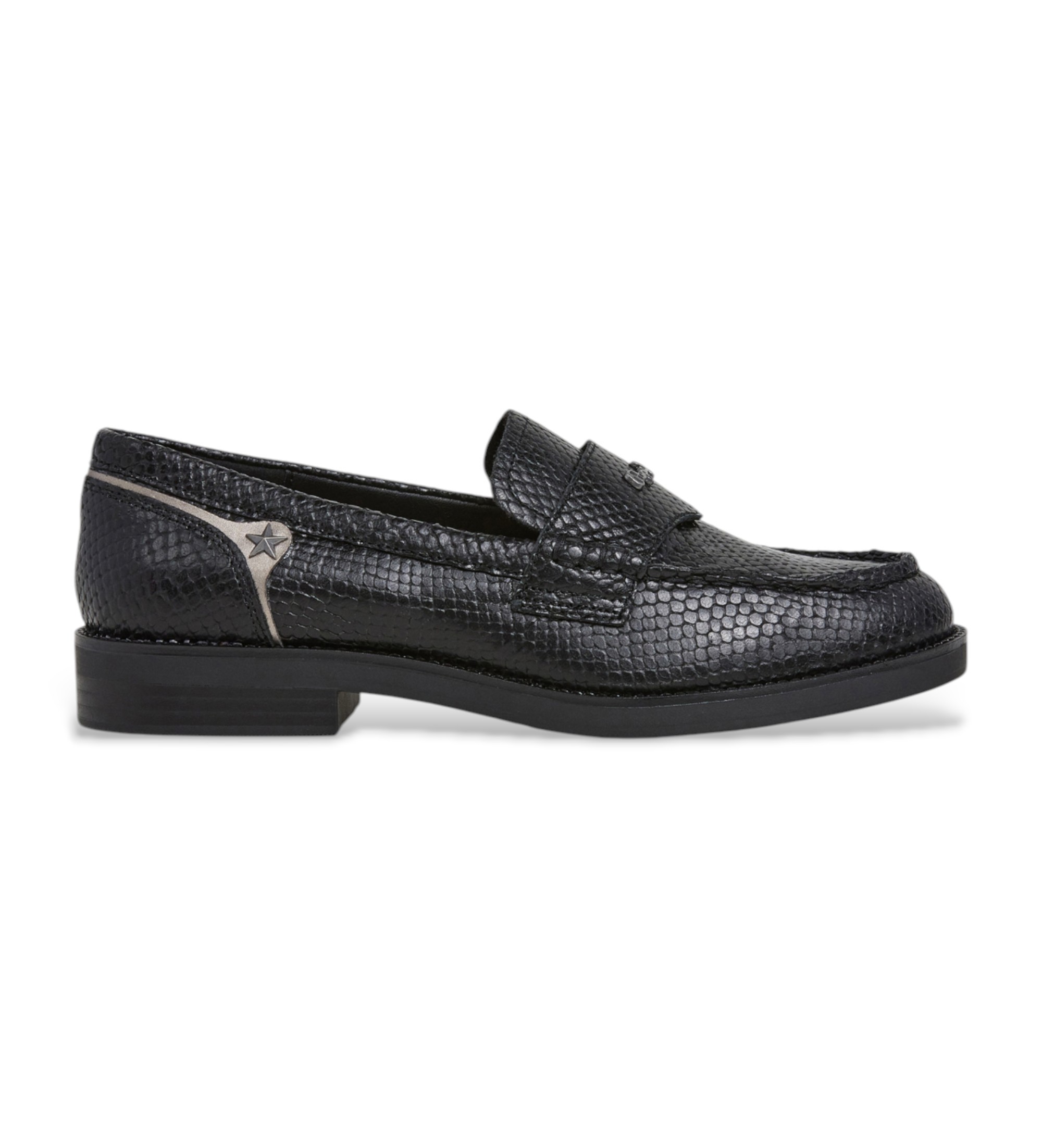 Pepe Jeans für Damen. PLS100006 Leder-Loafers ?Judy Snake? in Schwarz (40), Wohnung, Keine, Lässig