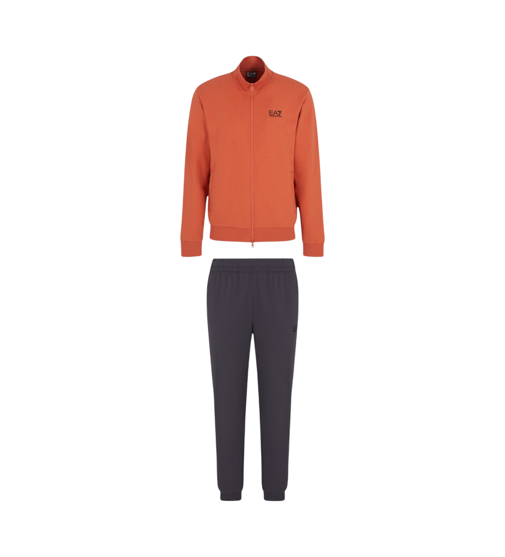 EA7 für Herren. 8NPV60_PJVRZ Trainingsanzug Track orange, grau (XXL), Lässig, Sportlich, Baumwolle, Multisport, Langarm