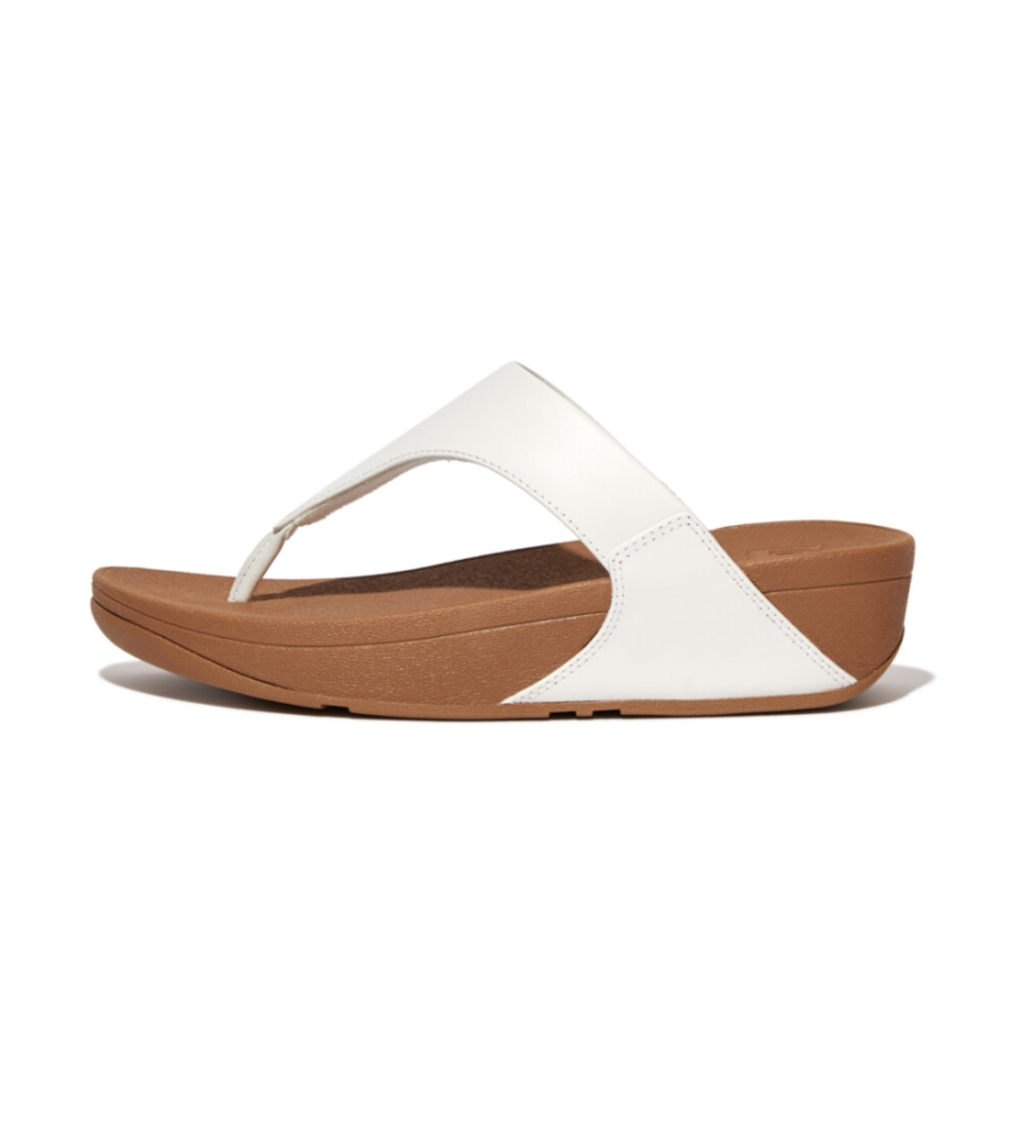 Fitflop für Damen. I88-024 Ledersandalen Lulu weiß (38), 1 bis 3 cm, Keine, Lässig