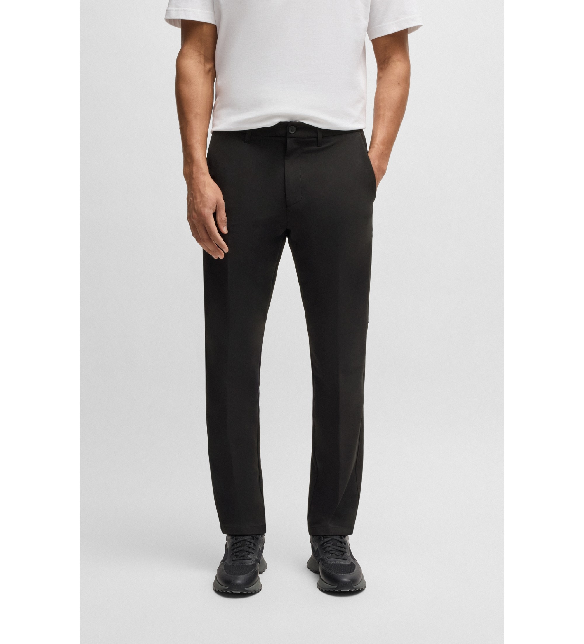 BOSS für Herren. 50534305 Technische gewebte Golfhose schwarz (44), Lässig, Sportlich, Multisport, Polyester