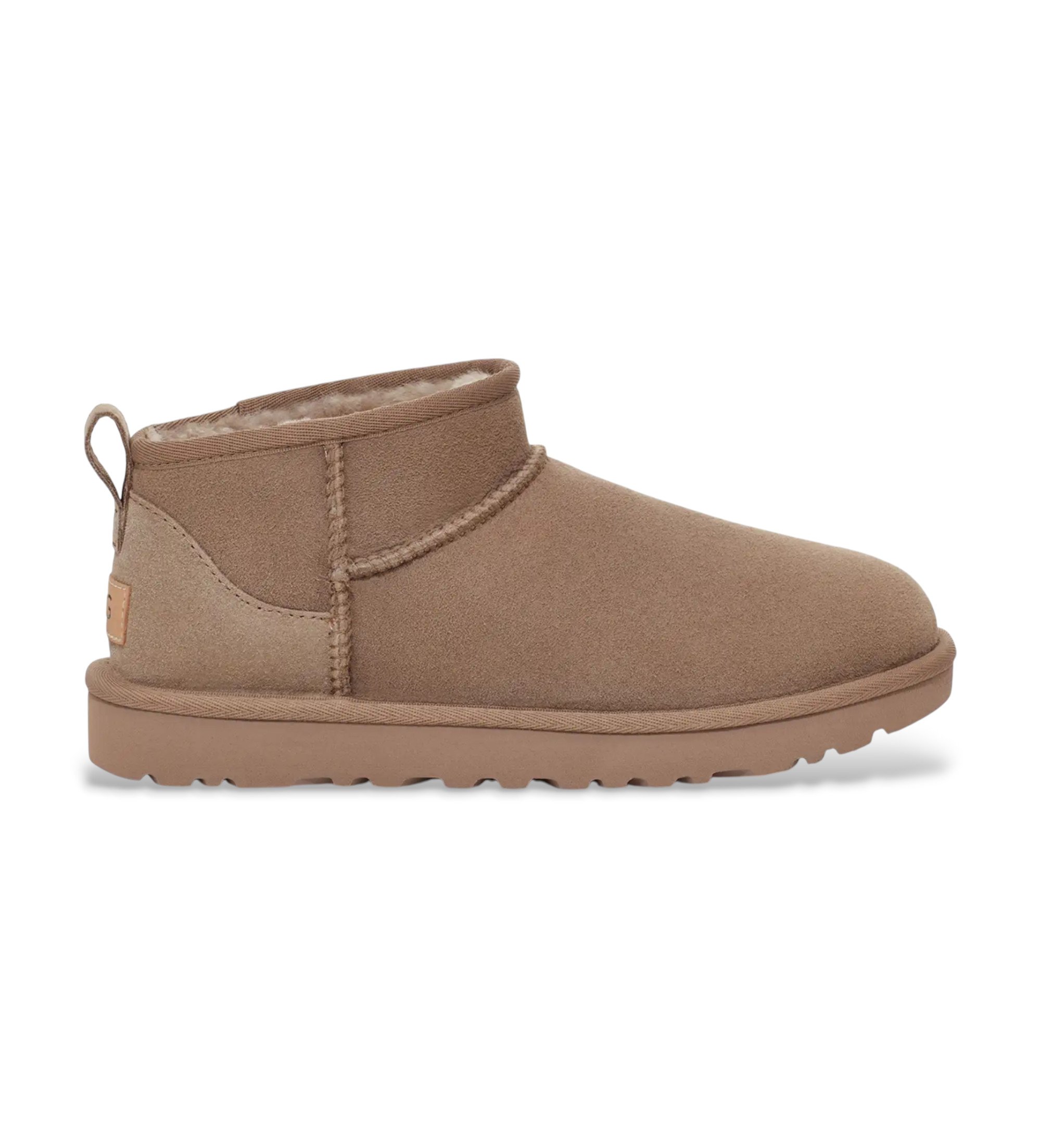 UGGvoor vrouwen. 1116109 Classic Ultra Mini Leren Enkellaarsjes taupe (41), Leer, Plat, Geen, Casual, Homewear