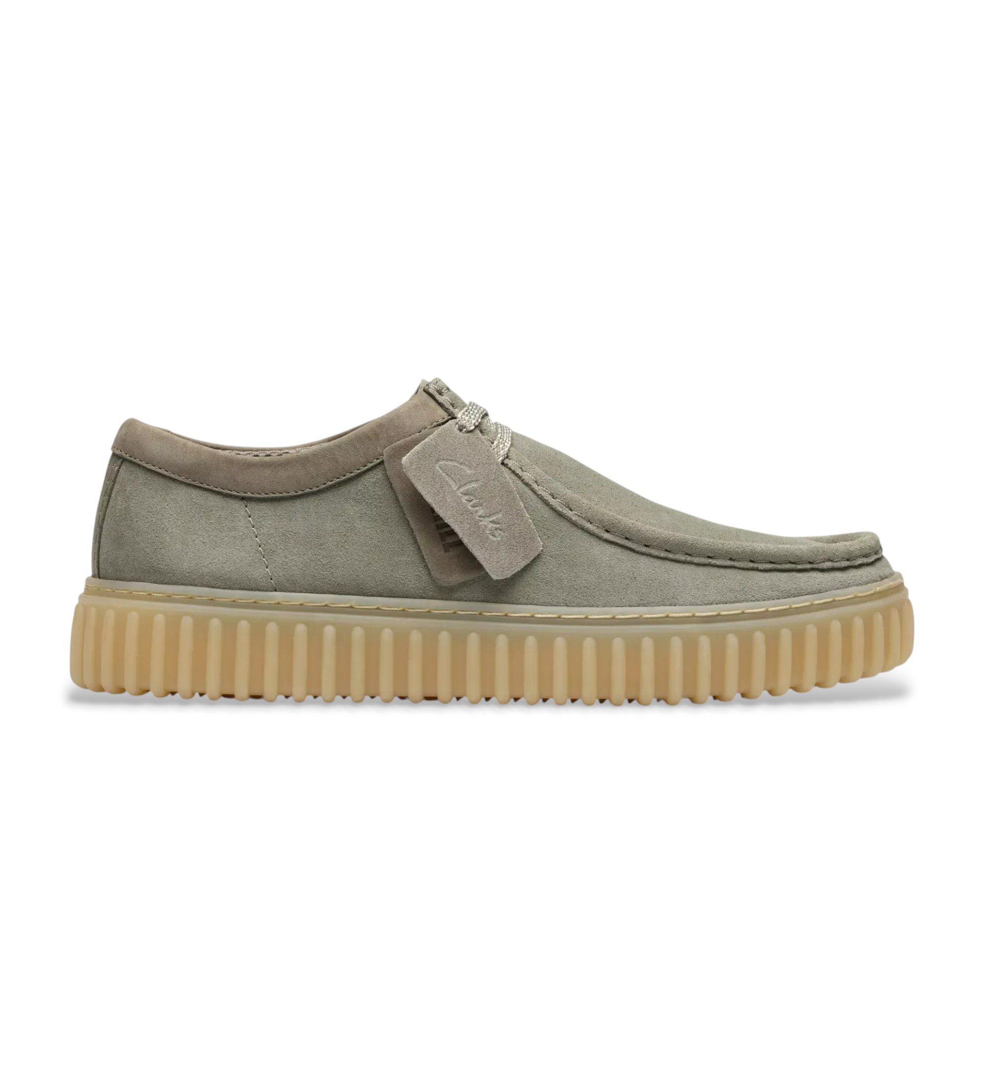Clarks für Herren. 26184642 Torhill grüne Lederschuhe (41.5), Wohnung, Wildleder, Schnürsenkel, Lässig