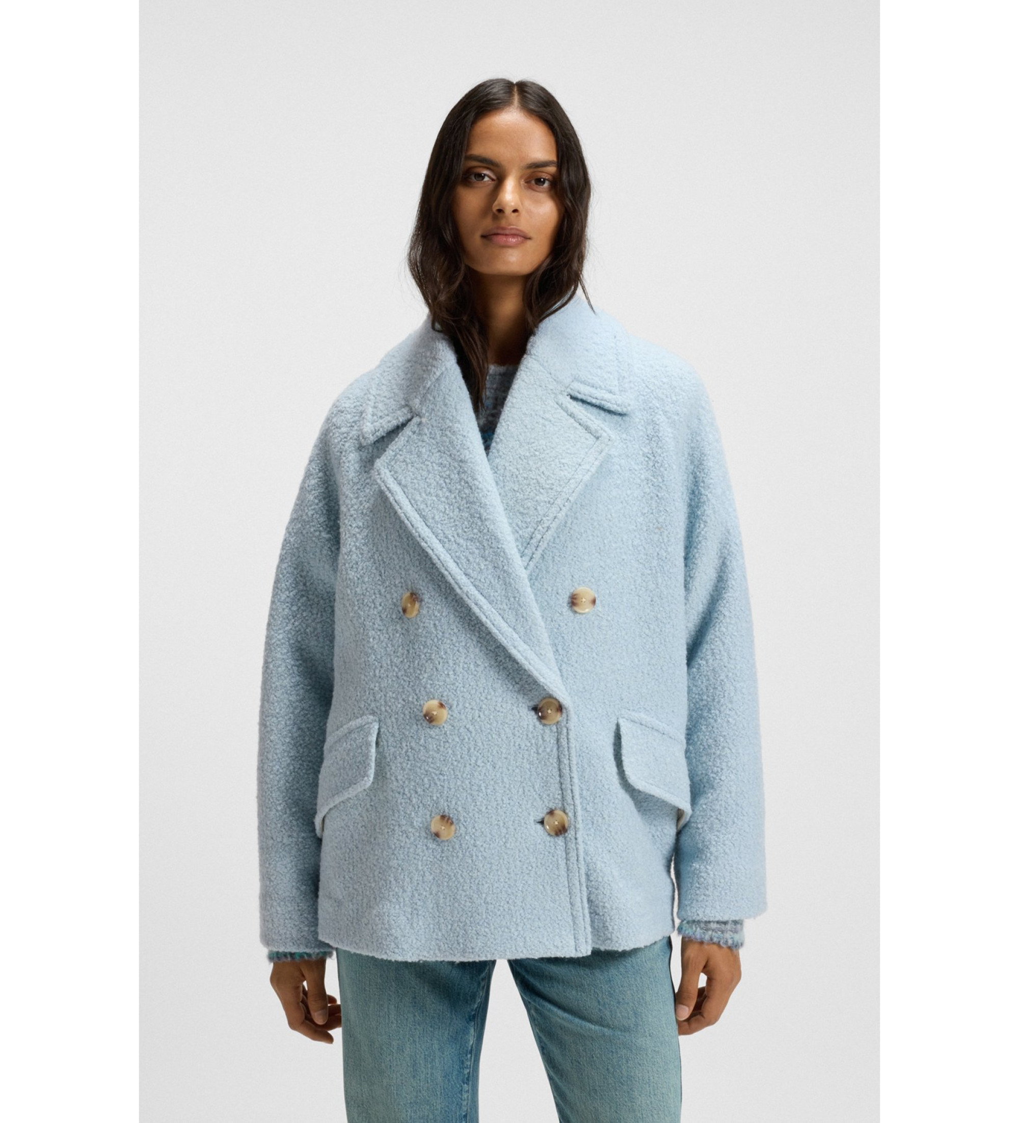 BOSS für Damen. 50548664 Cabani-Jacke blau (44), Lässig, Stoff