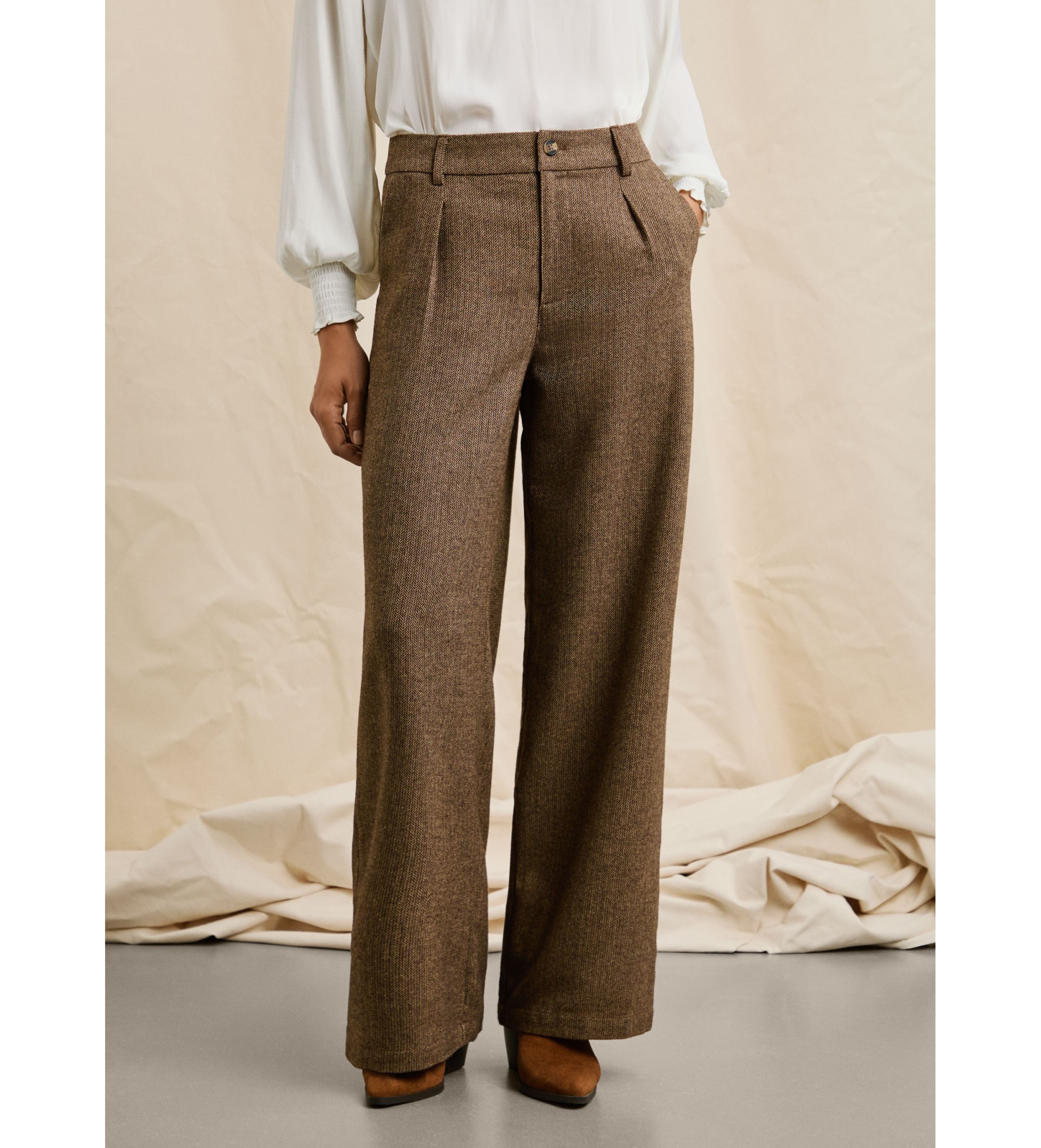 Pepe Jeans für Damen. PL2100017 Trinity Hose braun (L), Lässig, Polyester