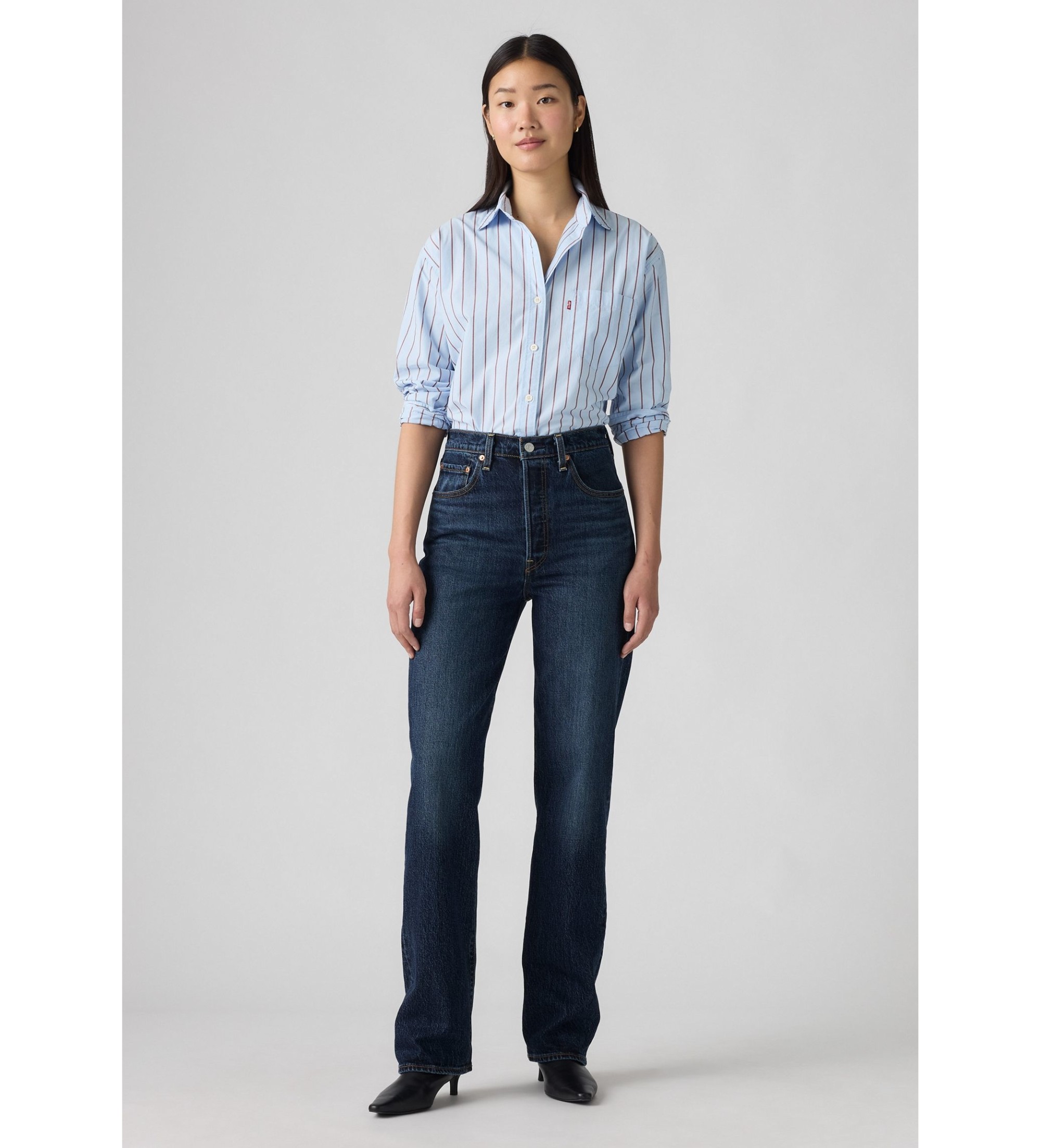 Levi's für Damen. 79078-0044 Jeans Ribcage, lang, marineblau (29/32), Lässig, Baumwolle, Denim