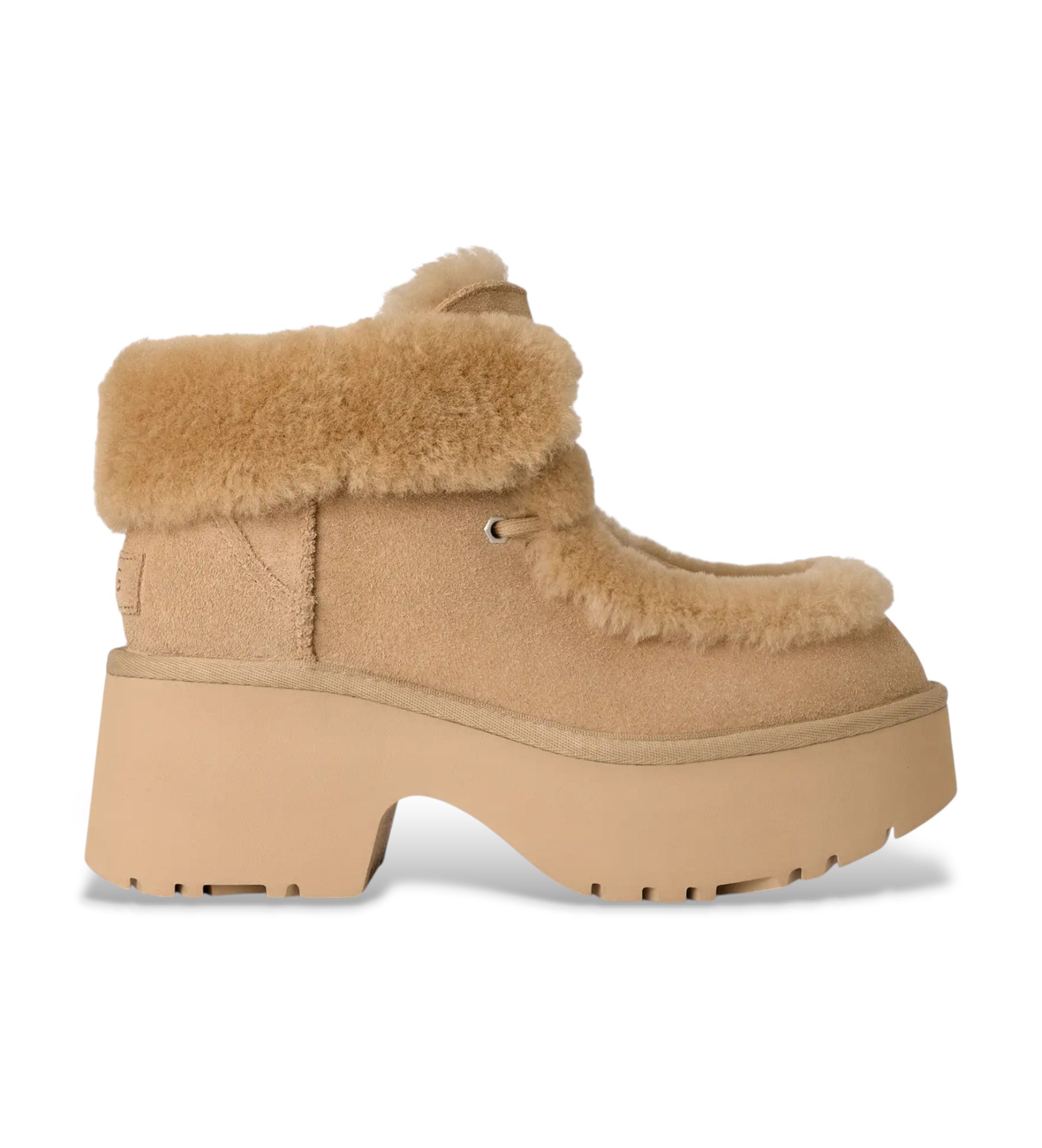 UGG für Damen. 1171532 Beige Esmee Lederstiefeletten (40), 5 bis 8 cm, Schnürsenkel, Lässig