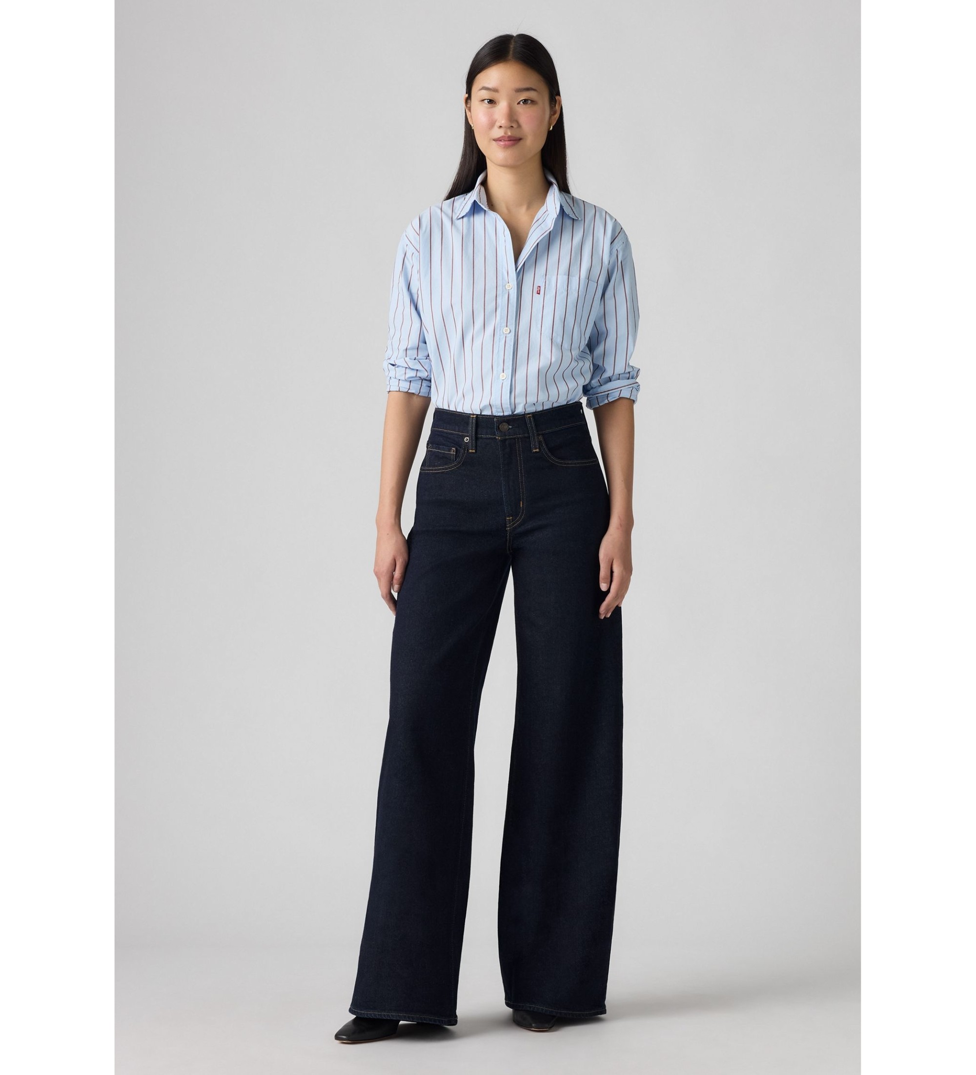 Levi's für Damen. 0039B-0001 Jeans 728 Weites Bein navy (29/30), Lässig, Baumwolle, Denim, Marine