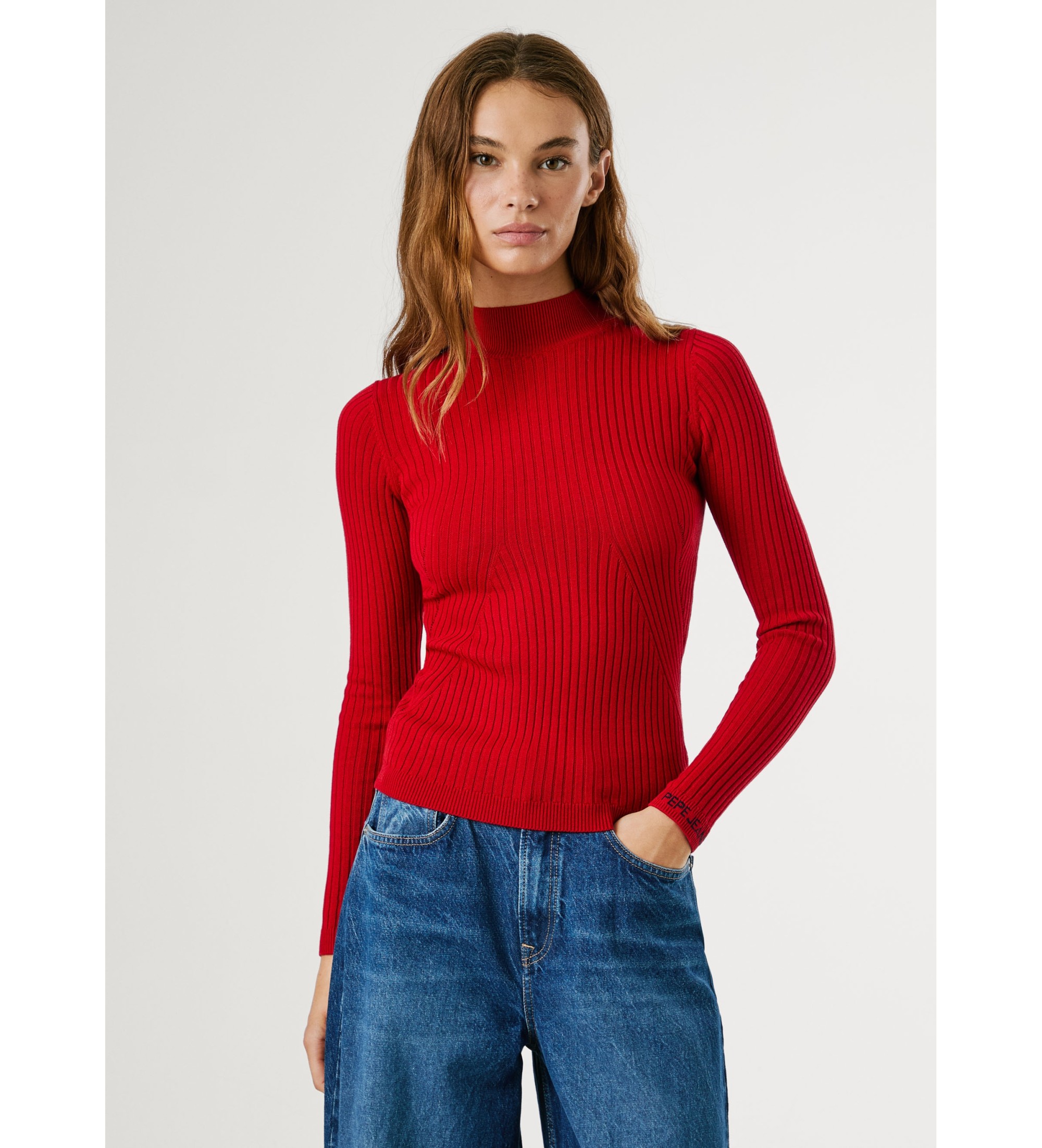 Pepe Jeans für Damen. PL7000026 Perkins Carla Pullover rot (M), Lässig, Baumwolle