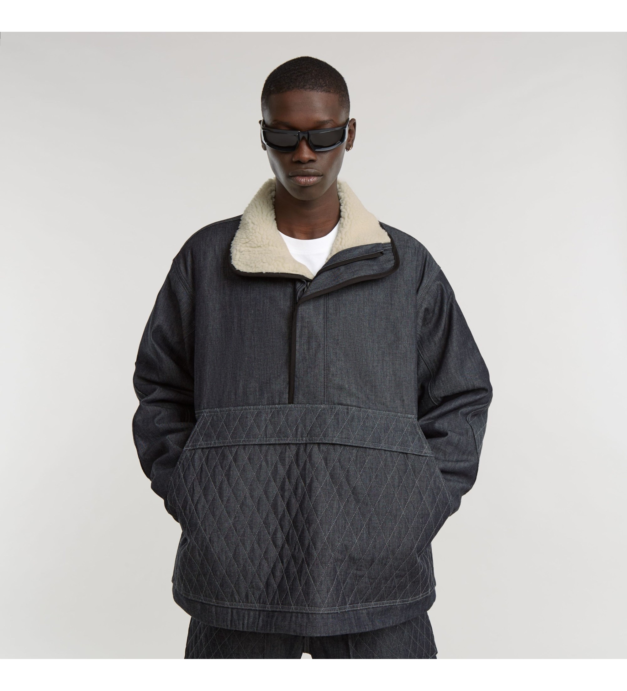 G-Star für Herren. D25200-D539-001 Gefütterter Shanorak-Mantel dunkelblau (XXL), Lässig, Baumwolle, Nachhaltig