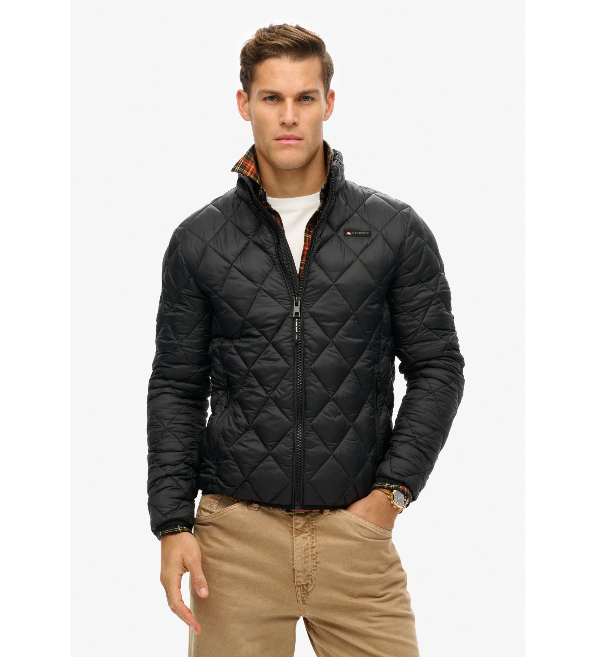 Superdry für Herren. M5012145A Fuji Lite Steppjacke schwarz (M), Lässig, Polyester