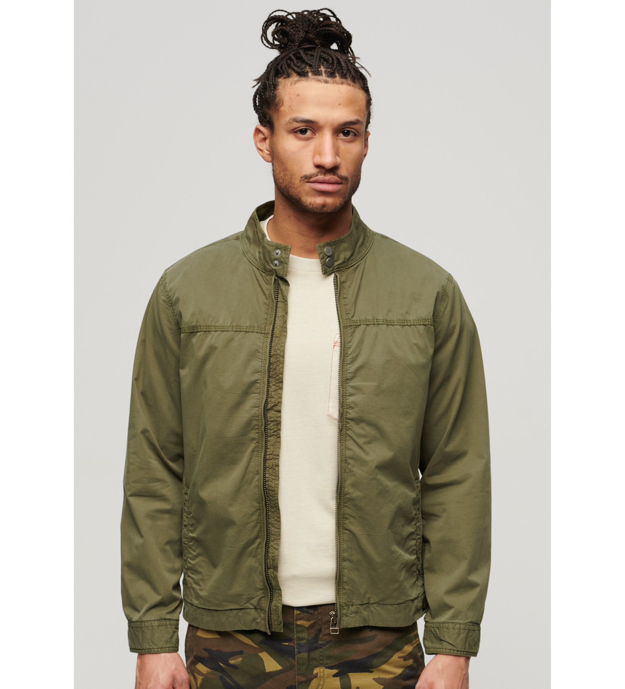 Superdry für Herren. M5011864A Klassische Harrington Jacke grün (XXL), Lässig, Baumwolle, Langarm
