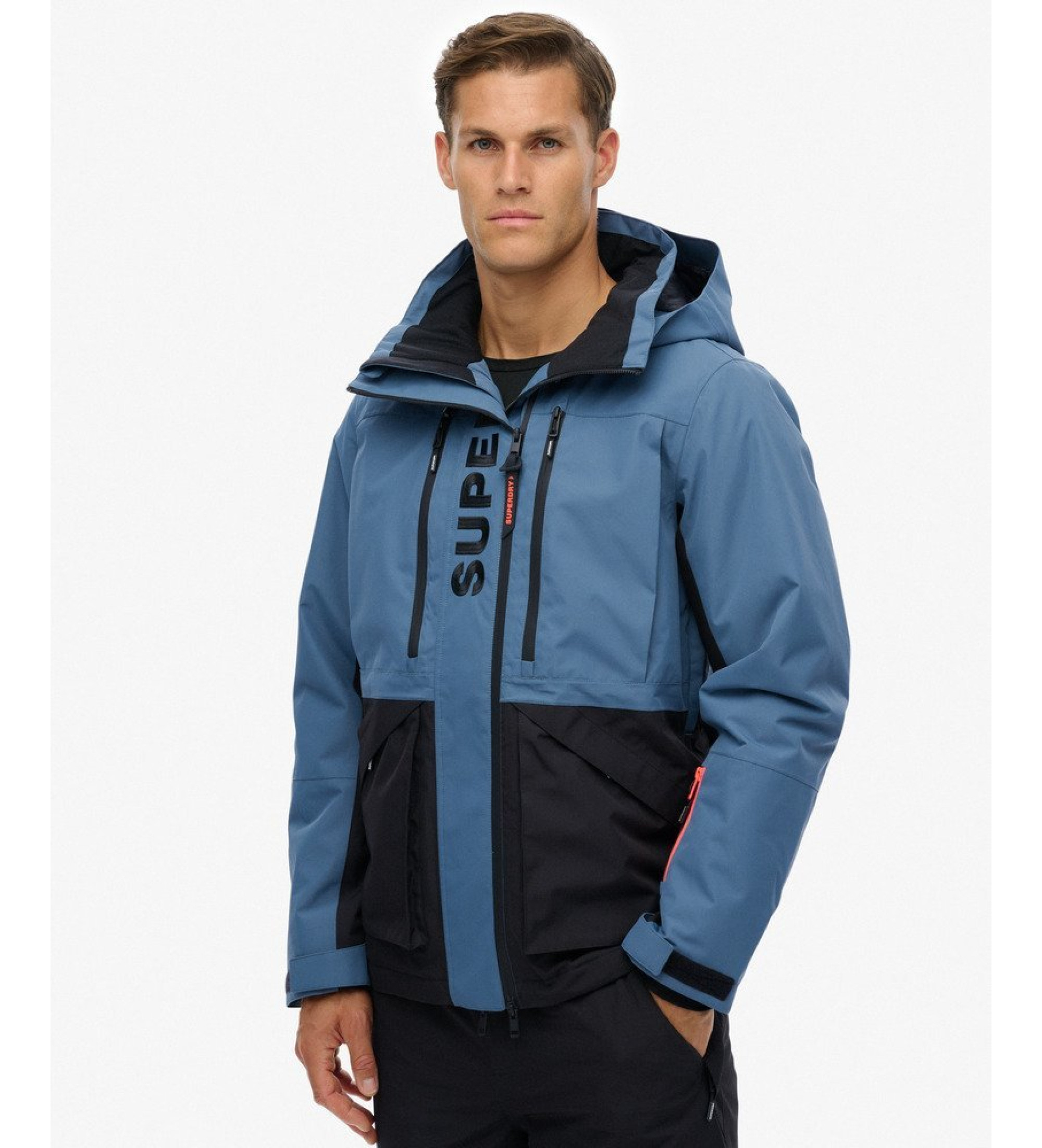 Superdryvoor mannen. MS110191A Ultimate Freestyle Jas blauw (S), Casual, Sportief, Polyester, Sneeuw, Buiten