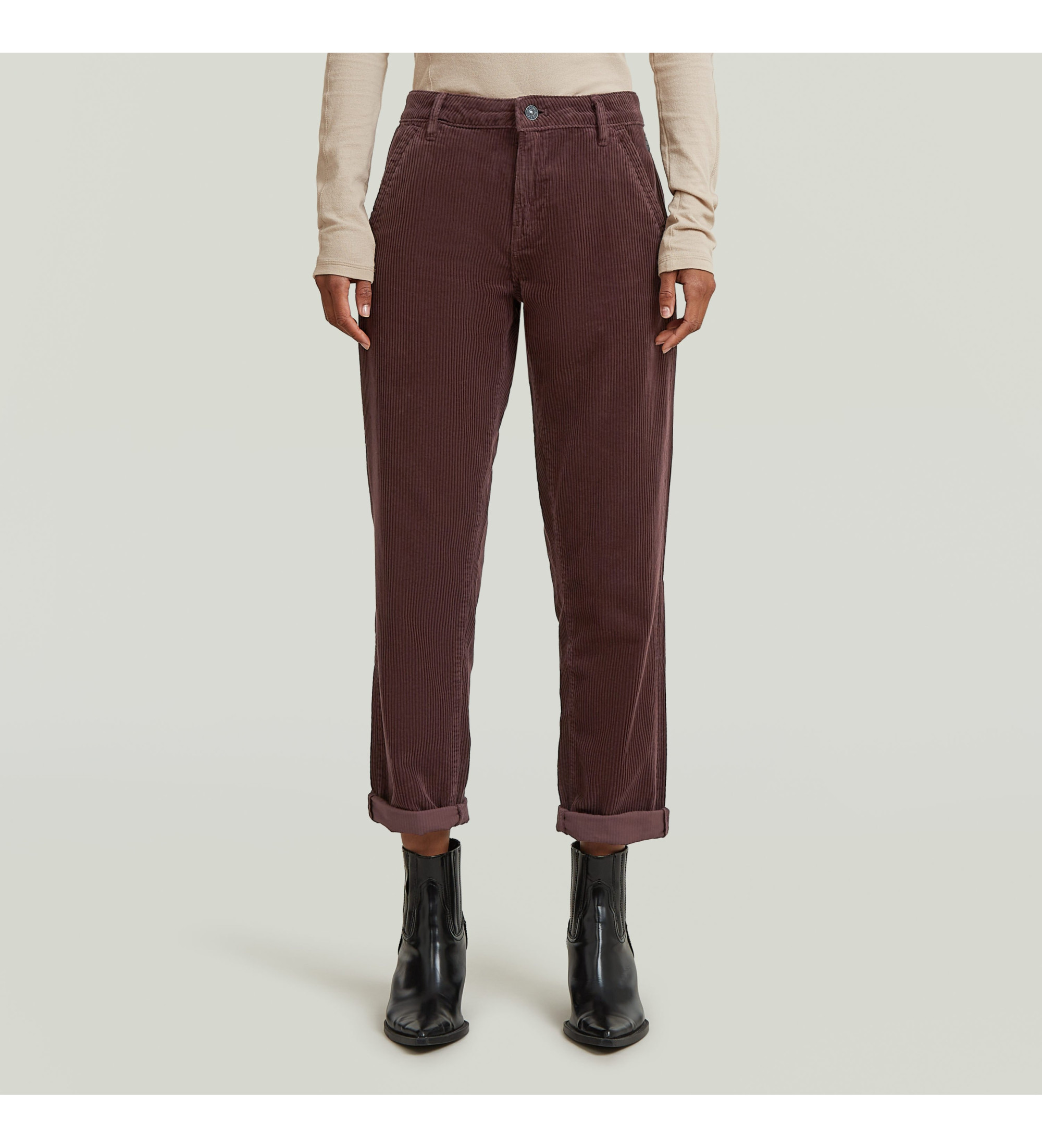 G-Star für Damen. D25257-E169-C074 Kate Boyfriend Chino-Hose braun (30/30), Lässig, Baumwolle