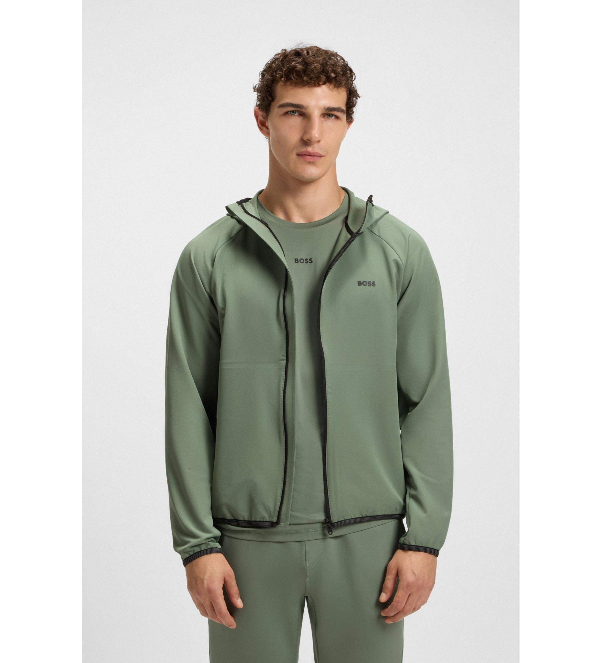 BOSS für Herren. 50542451 Pendlerjacke grün (L), Lässig, Sportlich, Polyester
