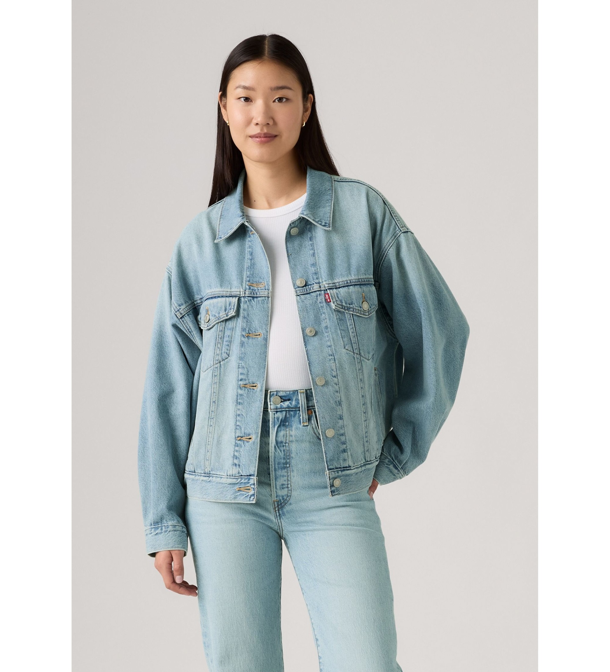 Levi's für Damen. A1743-0140 Jacke 90er Jahre hellblau (S), Lässig, Baumwolle, Denim