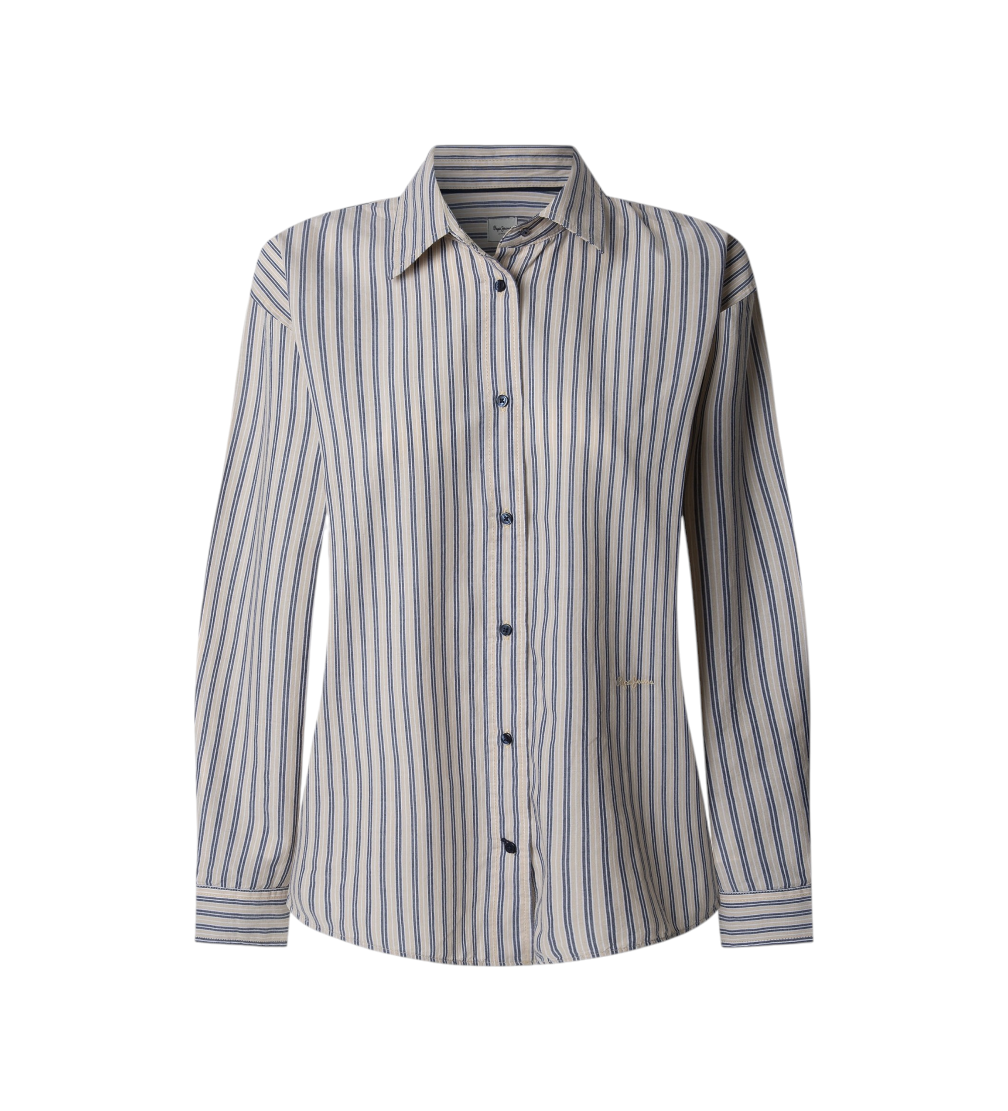 Pepe Jeans für Damen. PL305052 Bruna Hemd weiß (M), Lässig, Baumwolle, Langarm