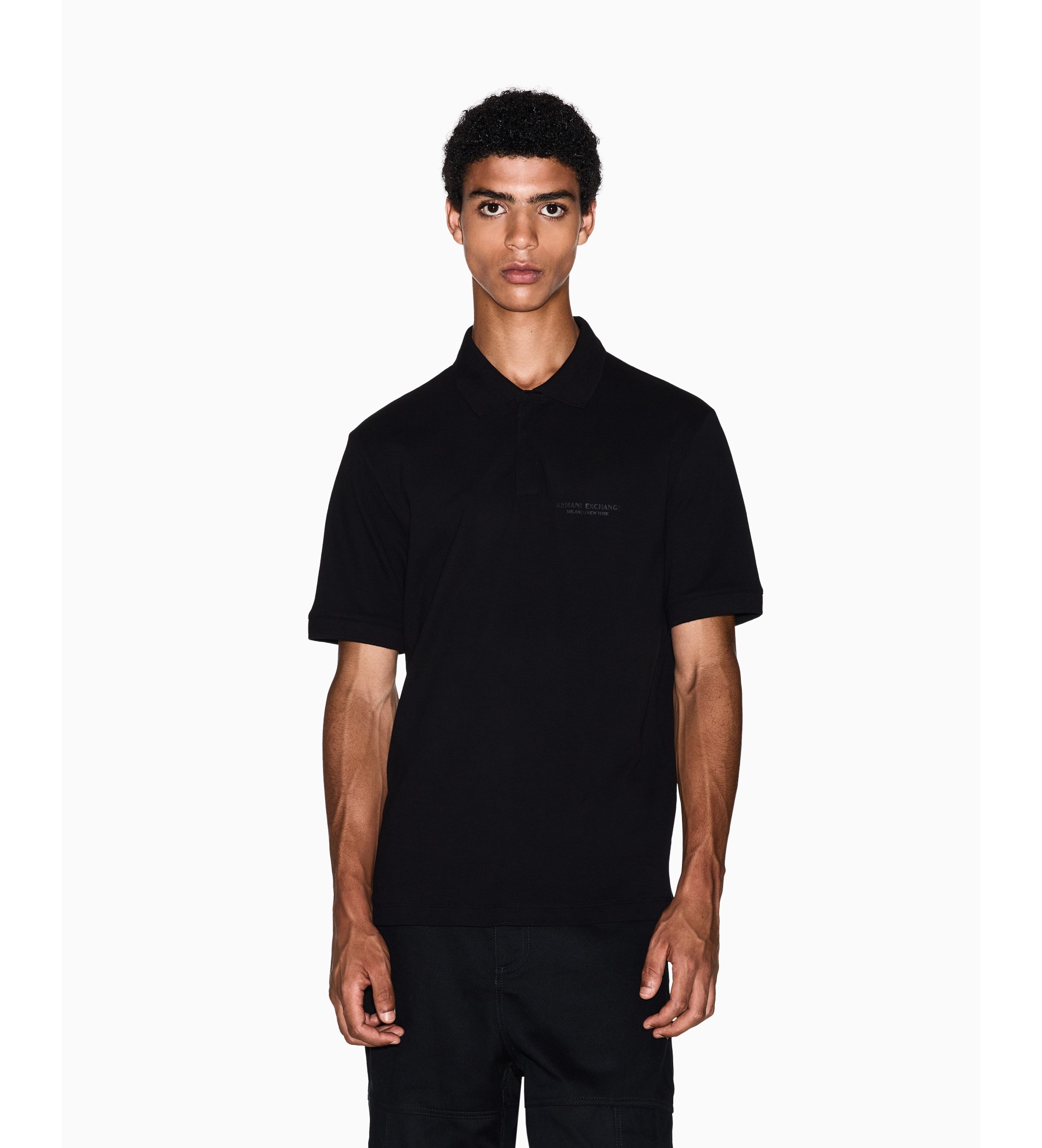 A|X Armani Exchange für Herren. XM001286AF10366UC001 Reguläres Poloshirt schwarz (L), Baumwolle, Kurzarm