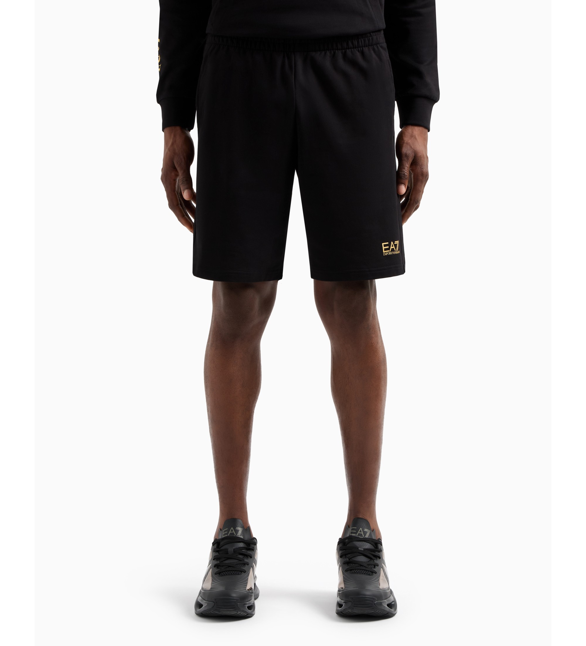 EA7 für Herren. 8NPS65_PJVRZ Core Identity Bermudashorts schwarz (M), Lässig, Sportlich, Baumwolle, Multisport