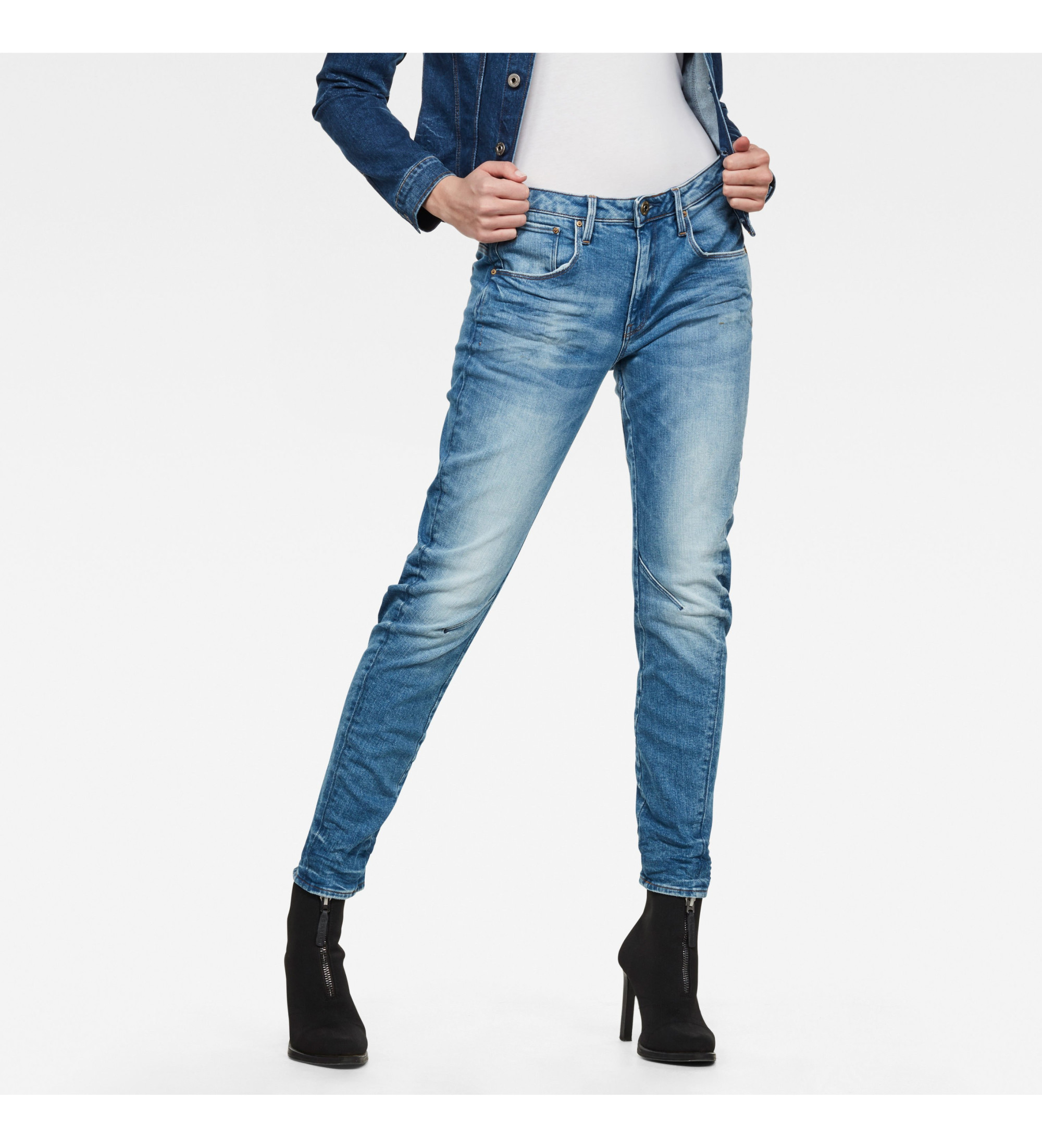 G-Star für Damen. 60892-B631-A817 Jeans Arc 3D Low Boyfriend blau (32/34), Lässig, Baumwolle, Denim