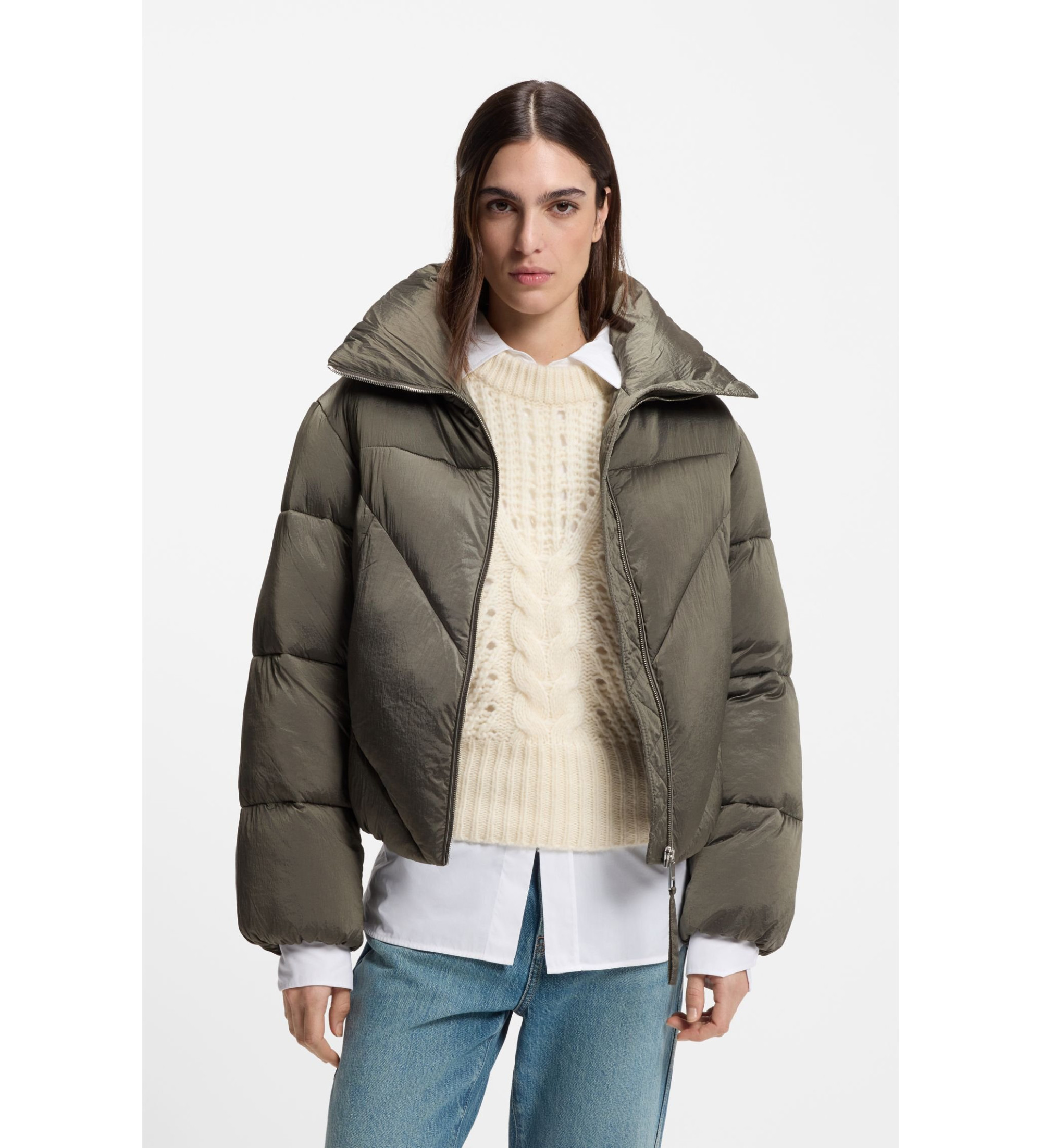 BOSS für Damen. 50548035 Padilena Jacke grün (M), Lässig, Polyester