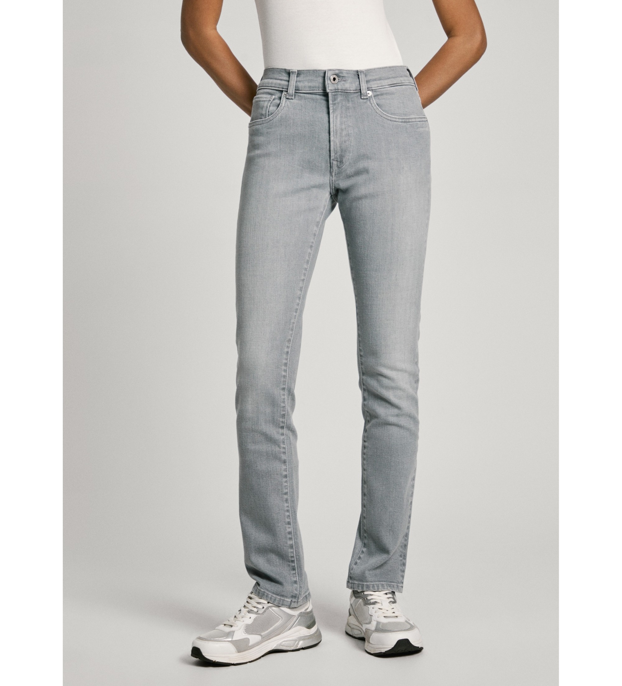 Pepe Jeans für Damen. PL204589UH4 Jeans Slim Mw grau (27/30), Lässig, Baumwolle, Denim, Nachhaltig