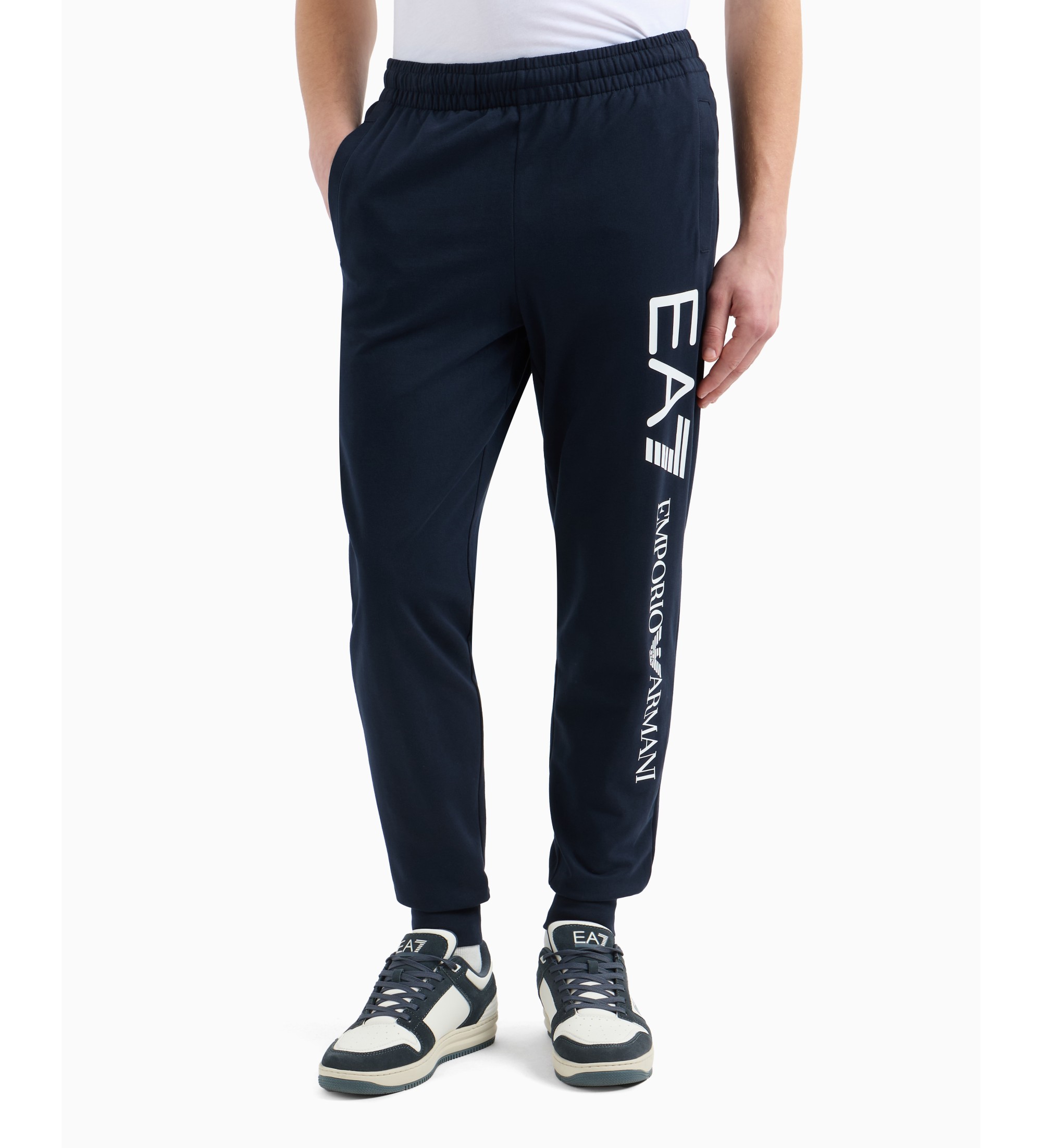EA7 für Herren. 7M000571_AF13512 Logo Series marineblaue Hose (XXL), Lässig, Baumwolle