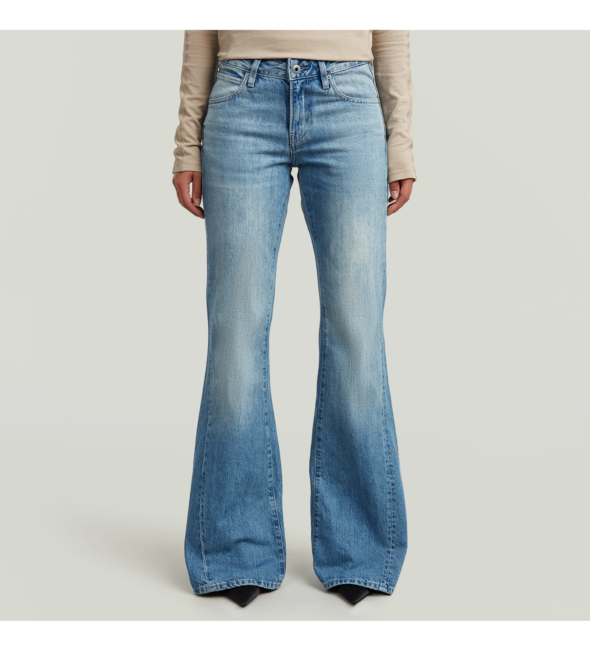 G-Star für Damen. D28831-E266-D869 Stevey 3D-Schlaghose blau (26/30), Lässig, Denim, Nachhaltig, Recycelte Baumwolle
