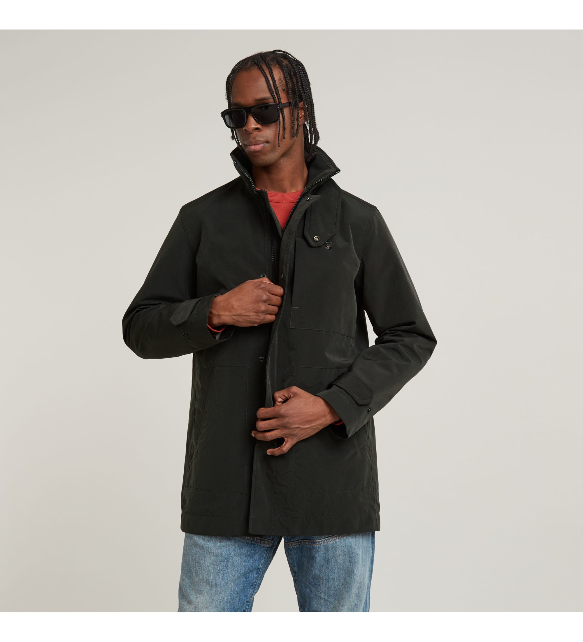 G-Star für Herren. D25378-C408-G766 Garber Trenchcoat schwarz (M), Lässig, Recyceltes Polyester, Nachhaltig