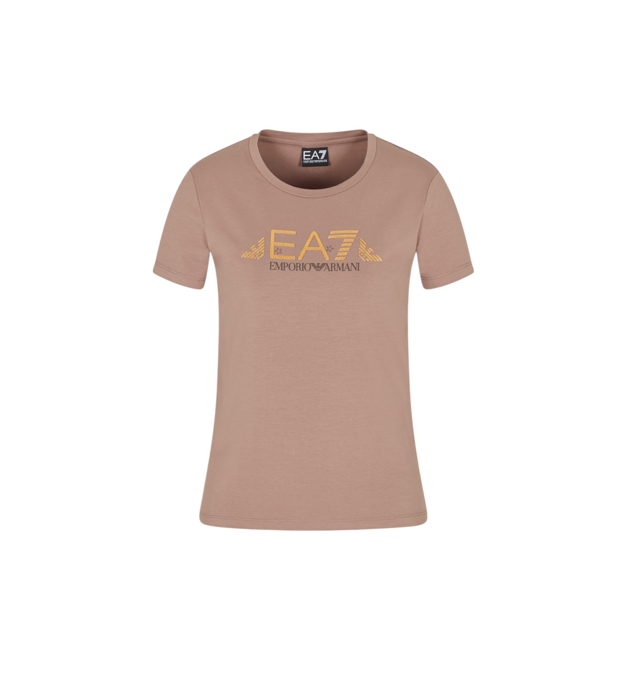 EA7 für Damen. 7W000777_AF10373 Eagle Logo Crossover-T-Shirt beige (XXS), Lässig, Baumwolle, Kurzarm