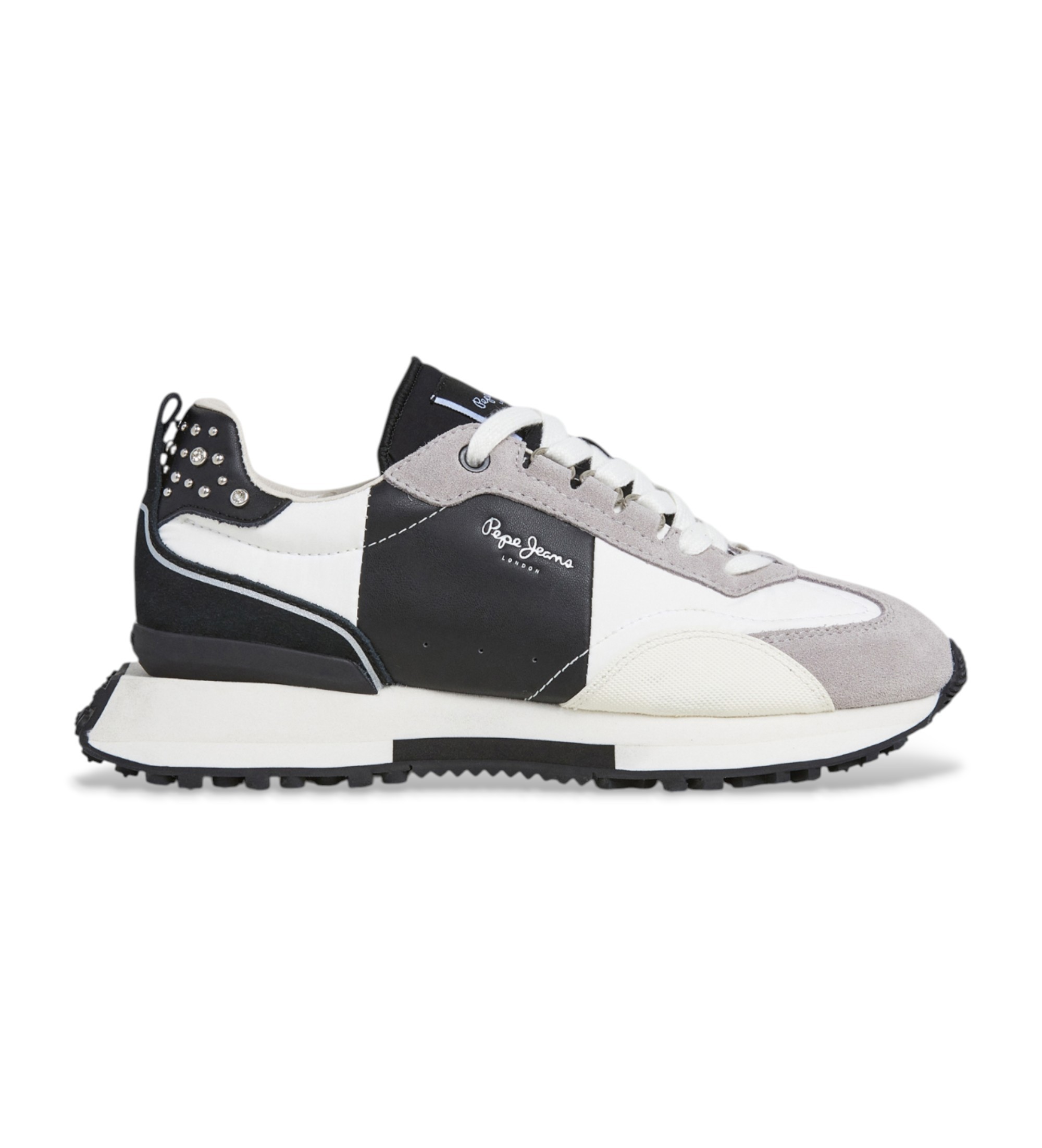 Pepe Jeans für Damen. PLS600004 Archer Court graue Lederschuhe (38), Wohnung, Schnürsenkel, Lässig