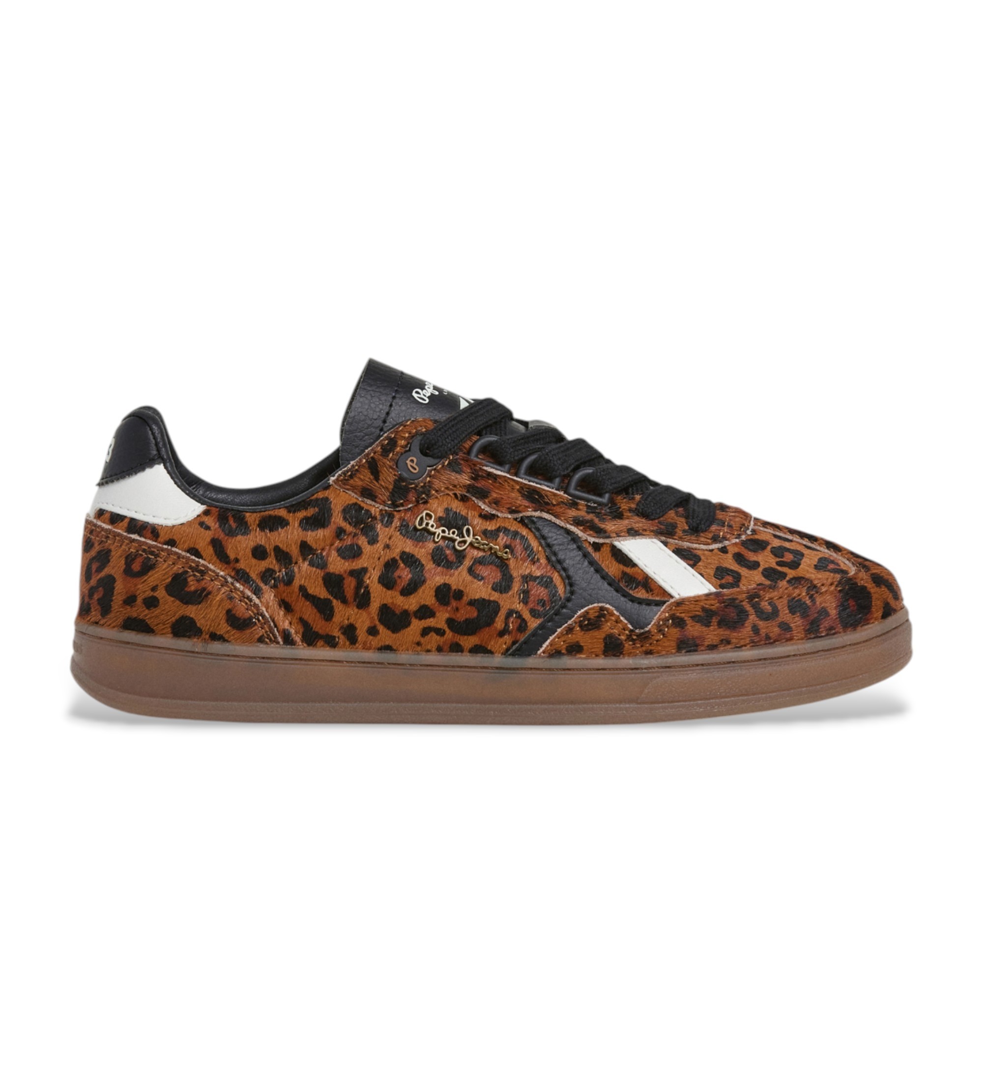 Pepe Jeans für Damen. PLS000013 Turnschuhe Ball Print braun (40), Wohnung, Schnürsenkel, Lässig, Tierdruck