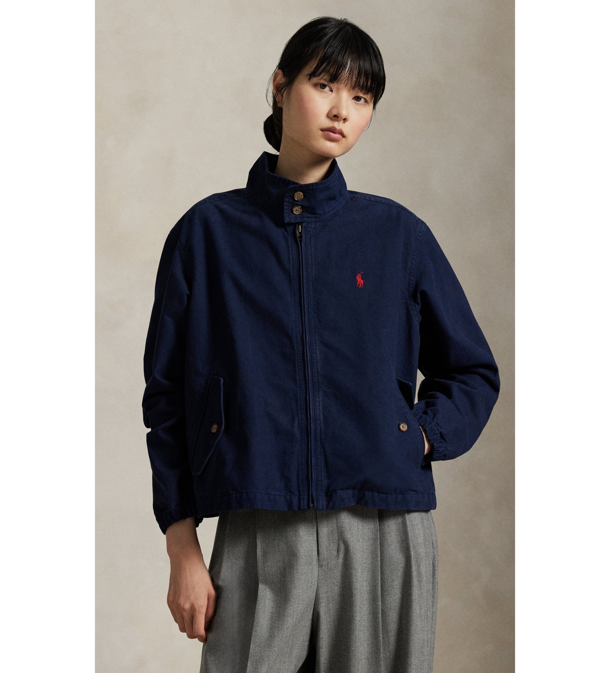 Polo Ralph Lauren für Damen. 211936442004 Jacke aus Baumwollgewebe (L), Blau, Lässig, Baumwolle