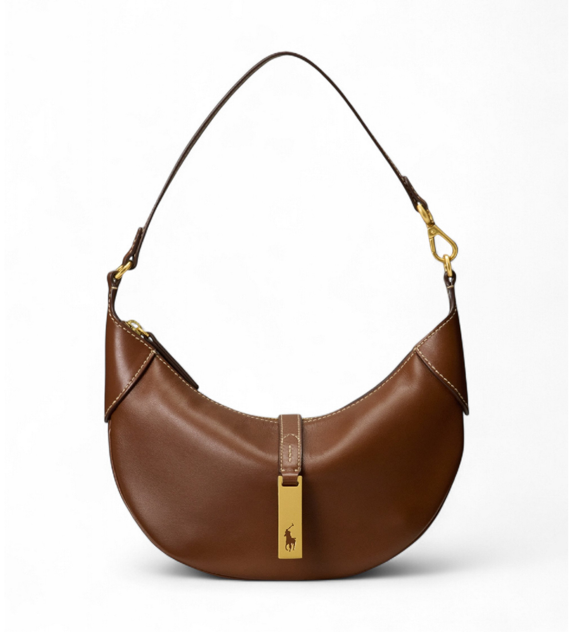 Polo Ralph Lauren für Damen. 428871248014 Braune Leder Mini Shoulder Polo ID Tasche (OSFA), Lässig