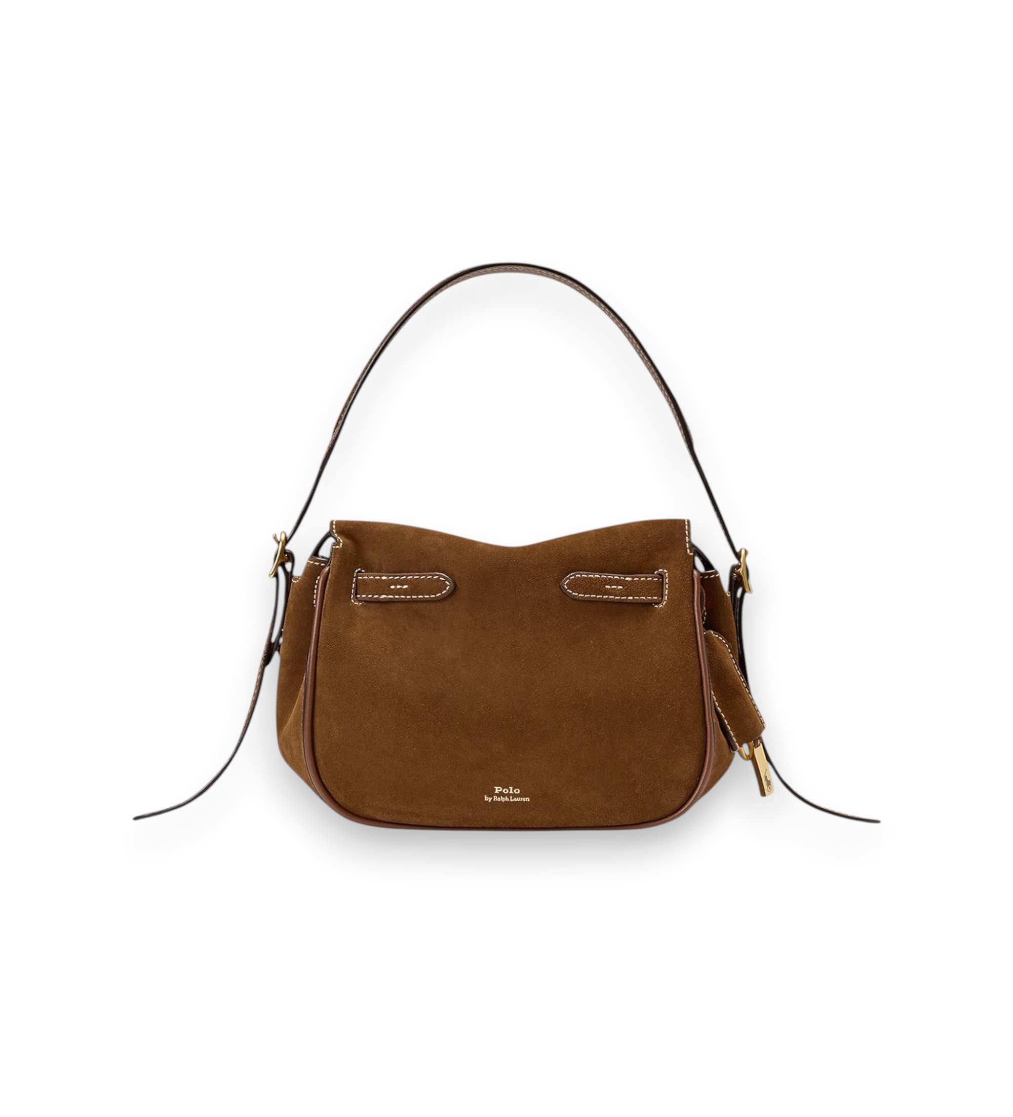 Polo Ralph Lauren für Damen. 428960569001 Polo ID Mini Satchel-Tasche aus braunem Wildleder (OSFA), Lässig