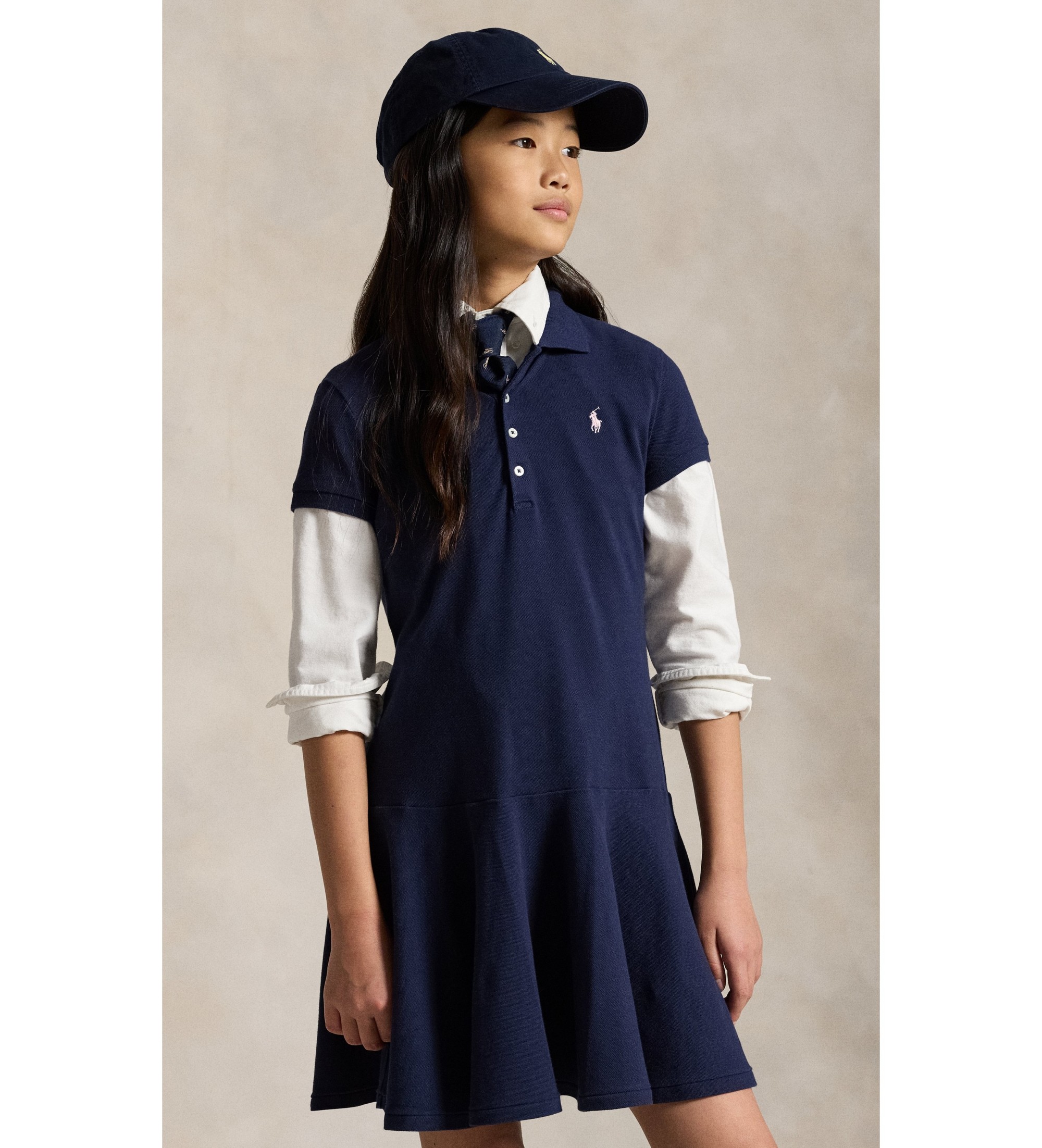 Polo Ralph Lauren für Mädchen. 313624740001 Stretchiges Piqué-Polokleid (XL), Lässig, Baumwolle, Kinderbekleidung