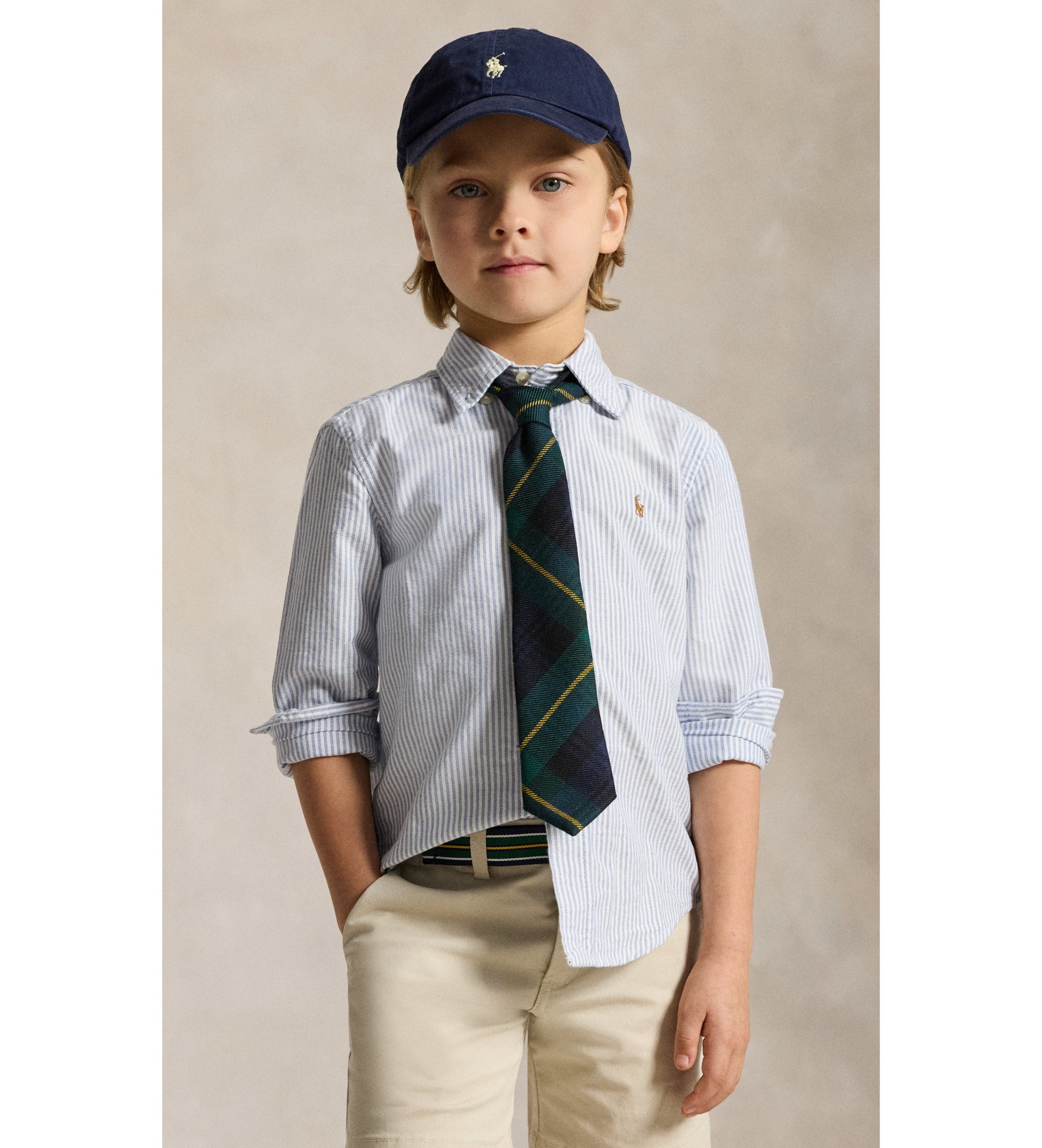 Polo Ralph Lauren für Jungen. 322677177001 Gestreiftes Oxford-Hemd (2), Blau, Lässig, Baumwolle, Kinderbekleidung