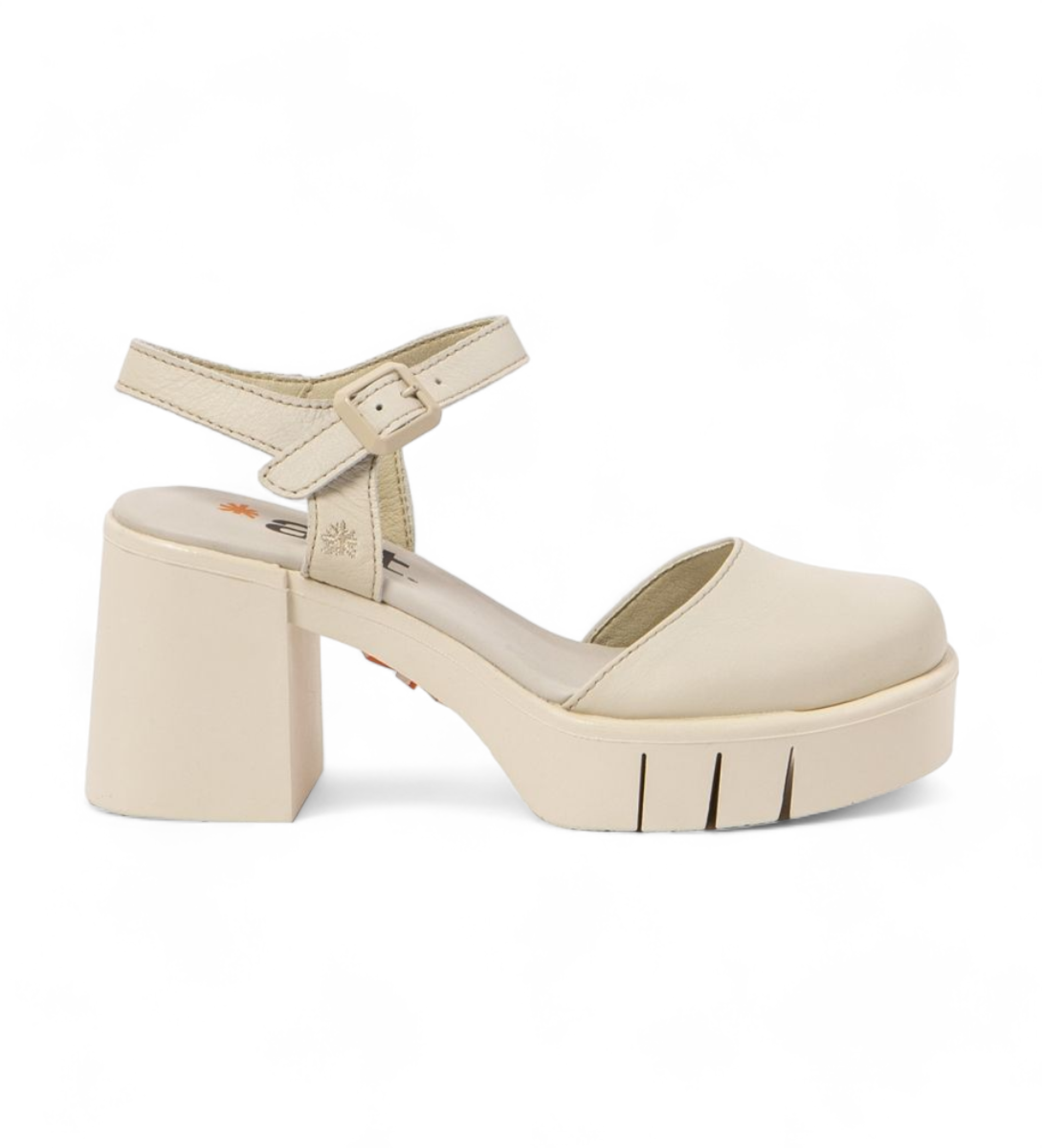 Art für Damen. 1199111ZZ003_020 Ledersandalen 1991 Eivissa beige (39), 8 bis 10 cm, Schnalle, Lässig