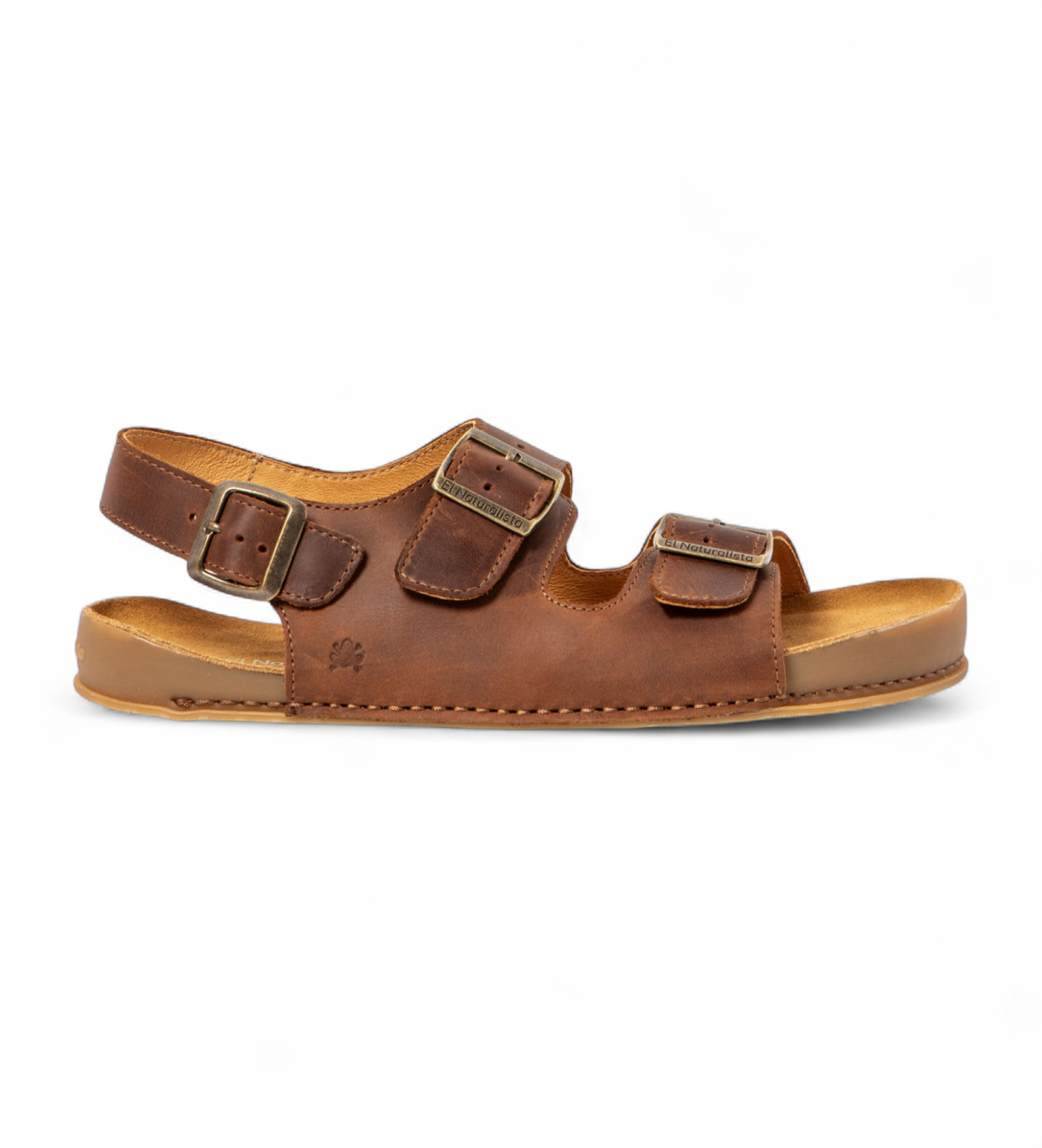 El Naturalista für Damen. 260011156005_012 Sandalen N6001 Arizona braun (41), Leder, Wohnung, Schnalle, Lässig