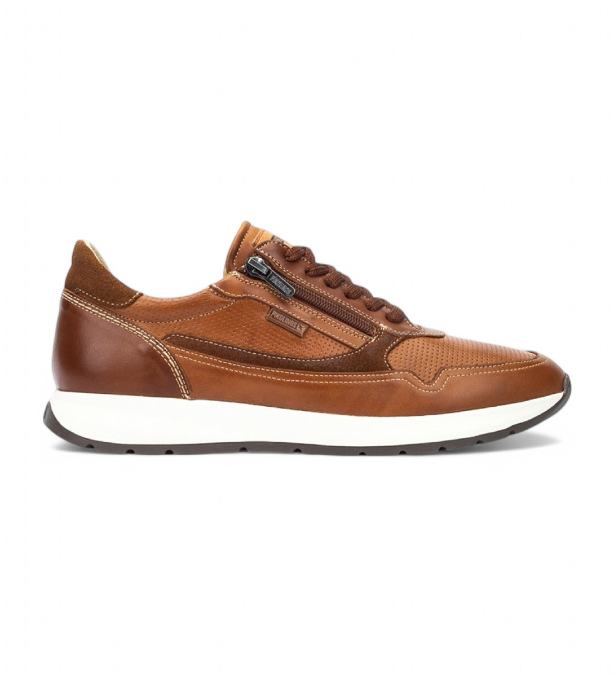Pikolinos für Herren. M2B-6263C1 Getafe Leder Turnschuhe braun (41), Wohnung, Schnürsenkel, Reißverschluss, Lässig
