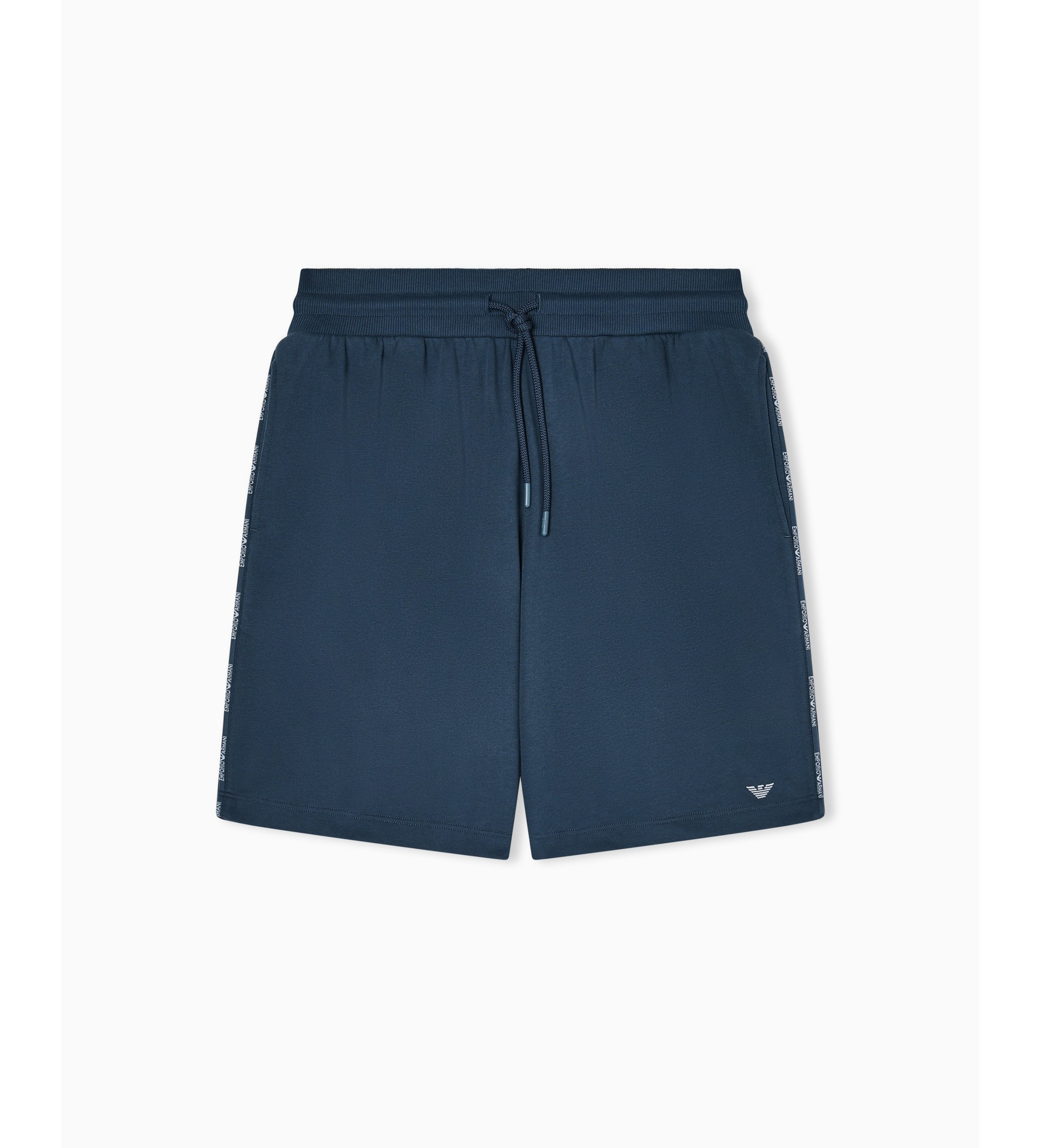 Emporio Armani für Herren. EM000495_AF18887 Bermuda-Loungeshorts aus Jersey mit Logoband, marineblau (M), Lässig, Baumwolle