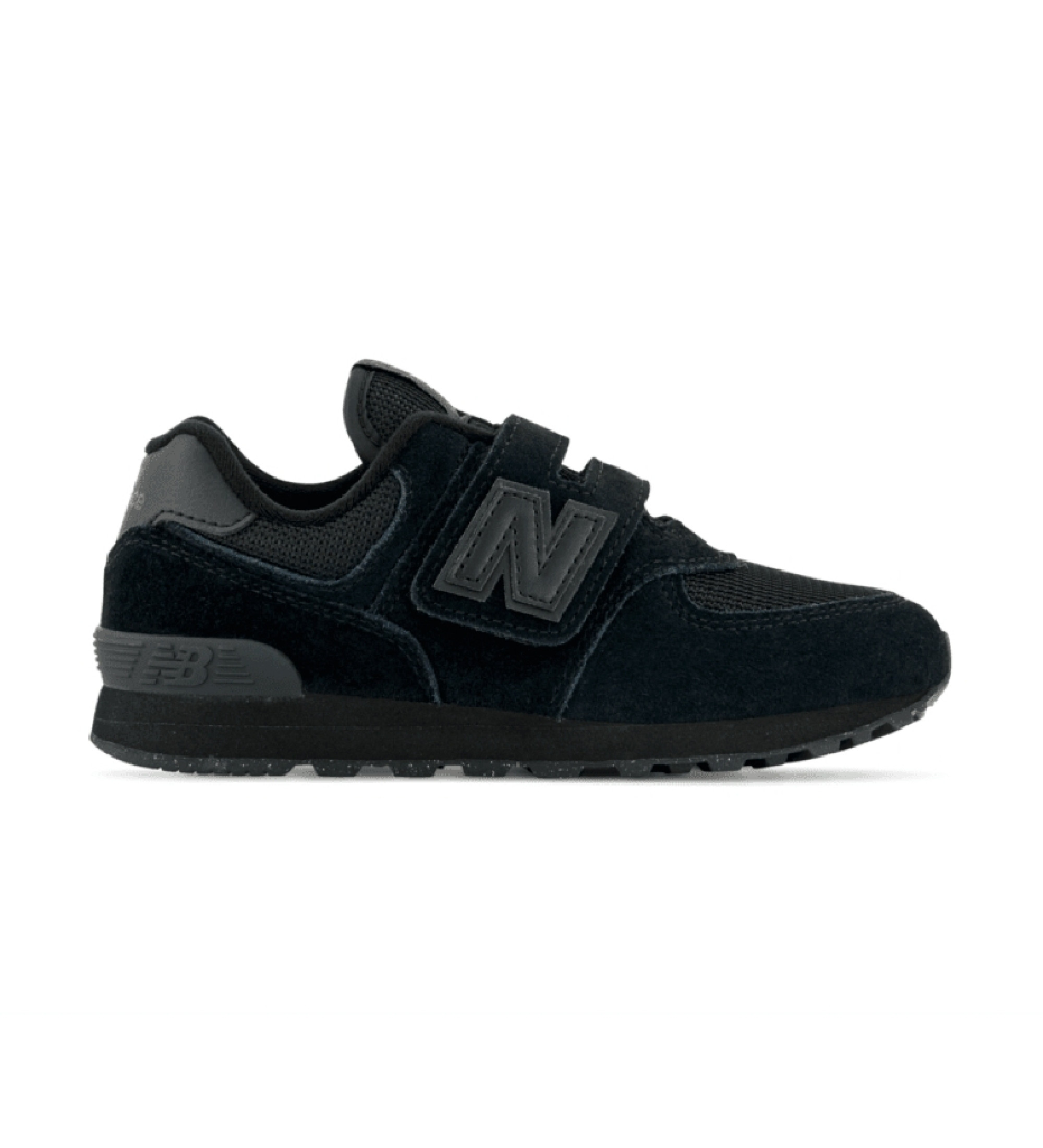 New Balance Unisex für Kinder. PV574V1 Turnschuhe 574 Core Hook & Loop schwarz (33.5 W), Wohnung, Schnürsenkel, Klettverschluss, Lässig,